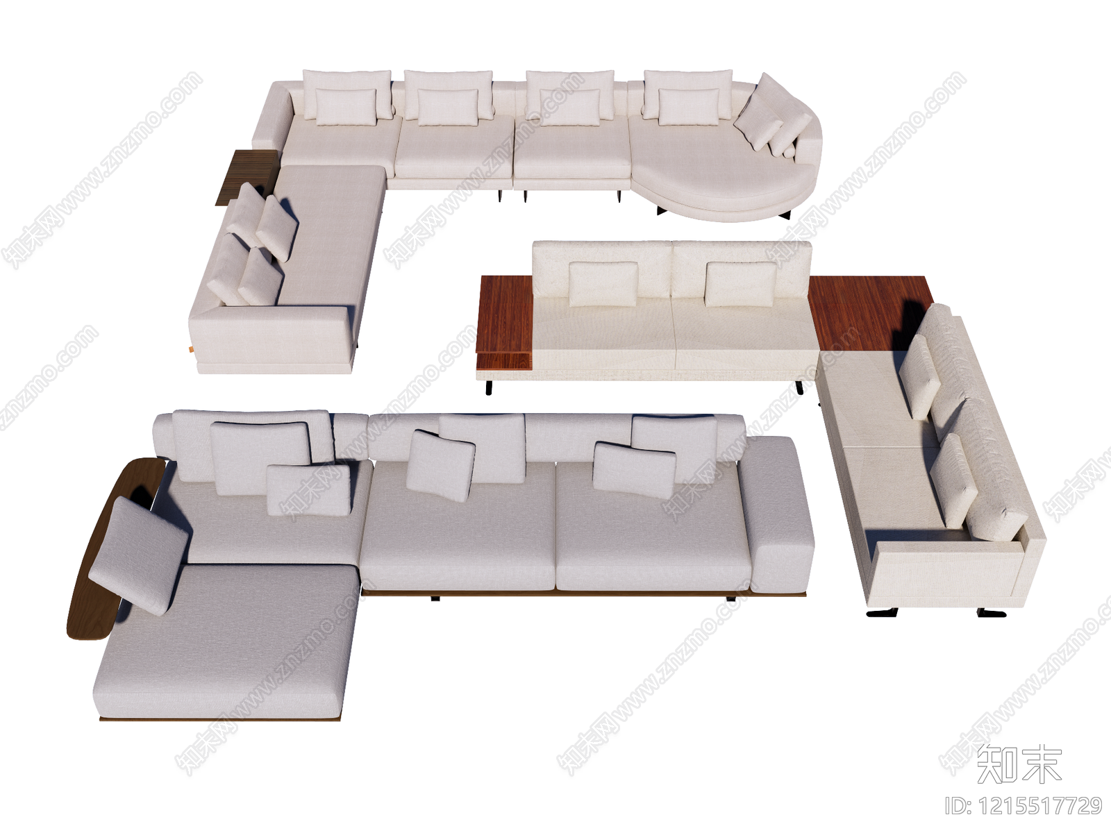 现代简约沙发组合SU模型下载【ID:1215517729】