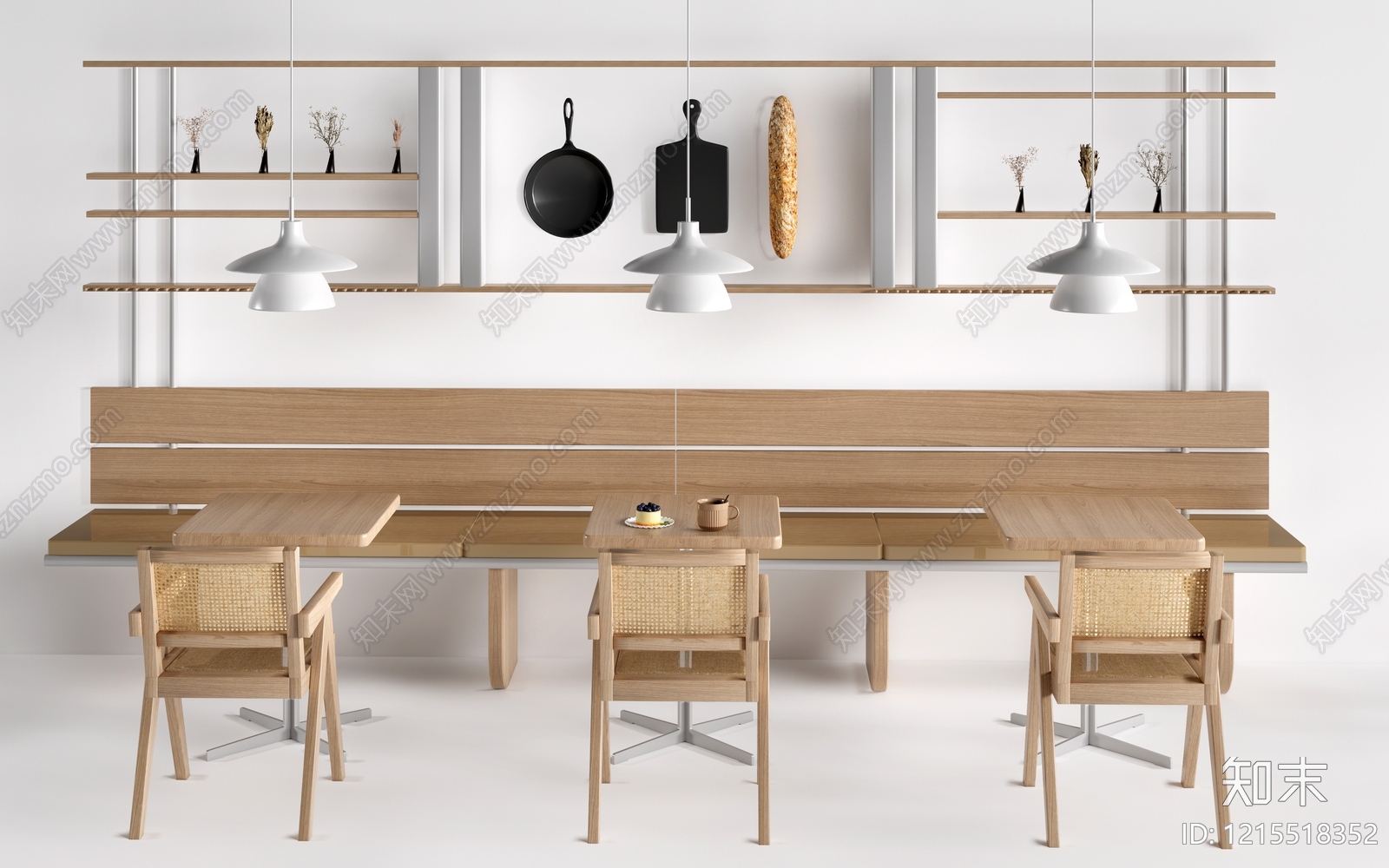 原木风餐桌SU模型下载【ID:1215518352】