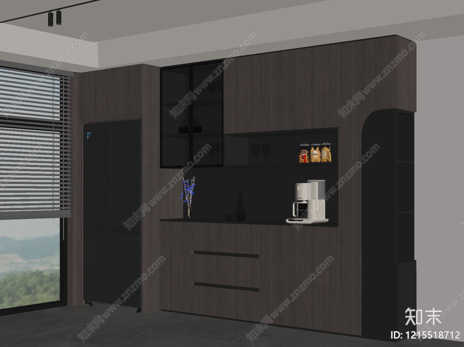 现代简约酒柜SU模型下载【ID:1215518712】