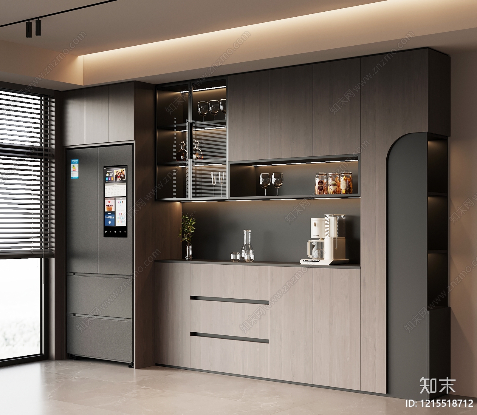 现代简约酒柜SU模型下载【ID:1215518712】