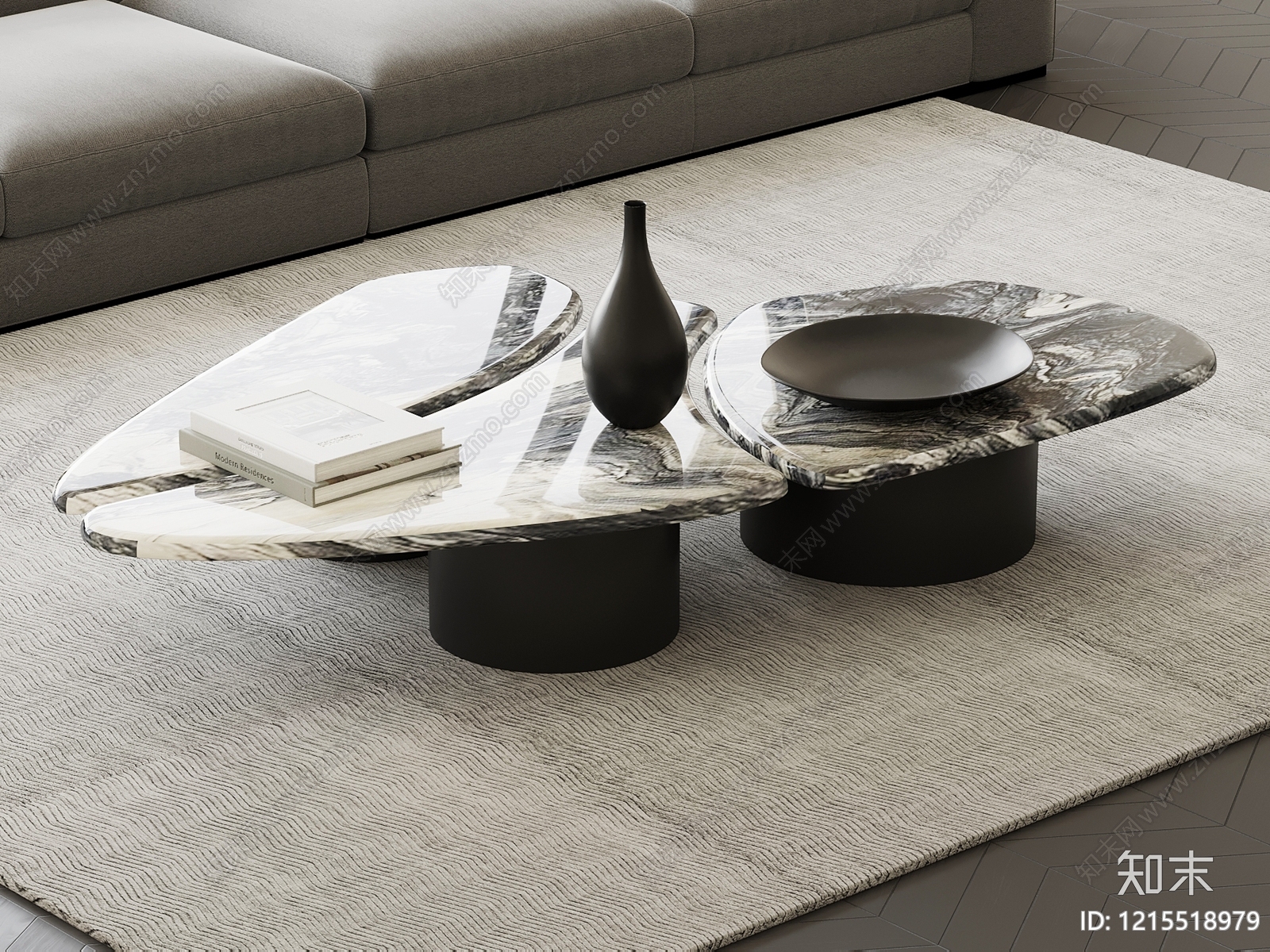 意式极简茶几SU模型下载【ID:1215518979】
