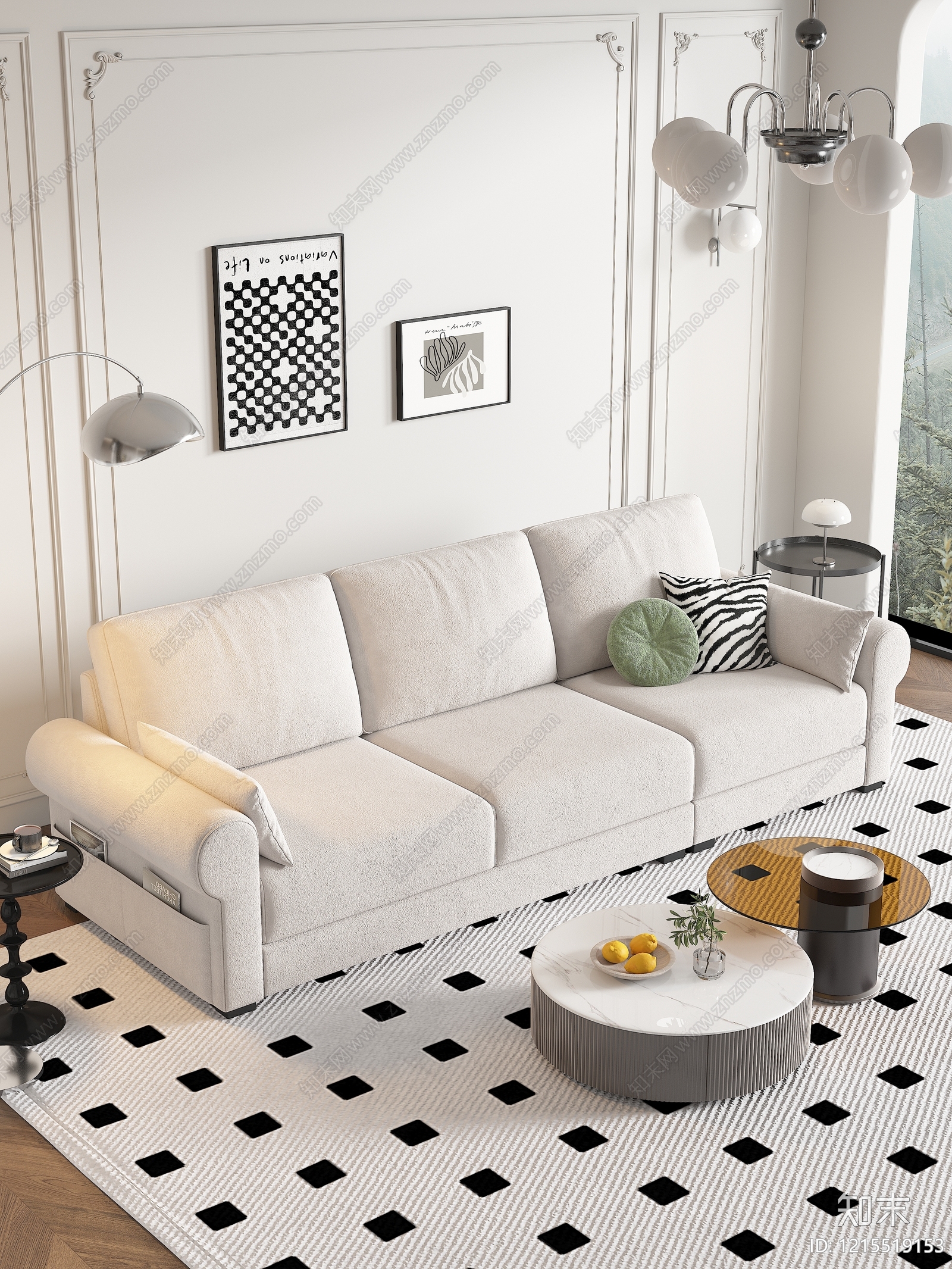 家居客厅3D模型下载【ID:1215519153】