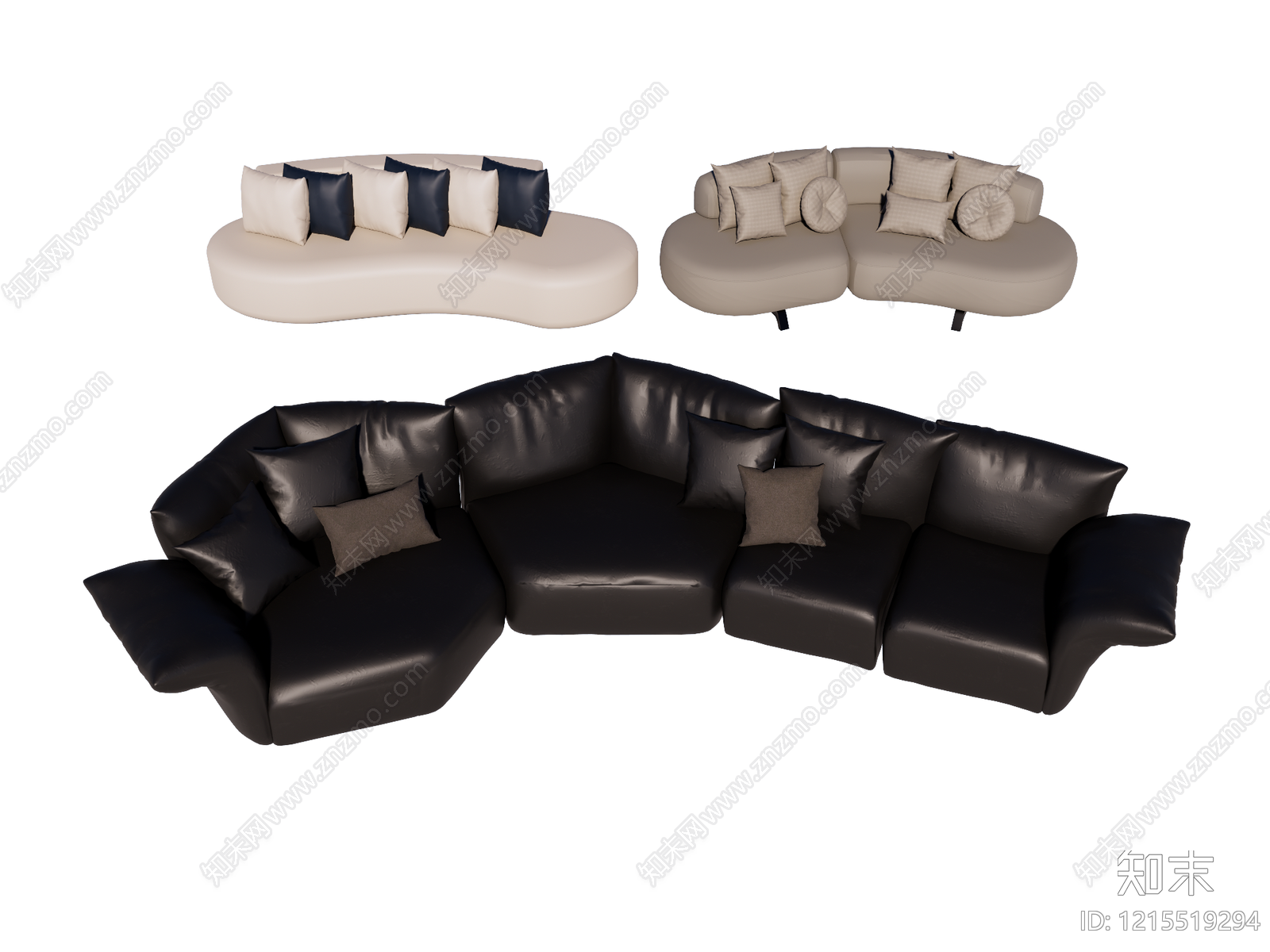 现代简约沙发组合SU模型下载【ID:1215519294】