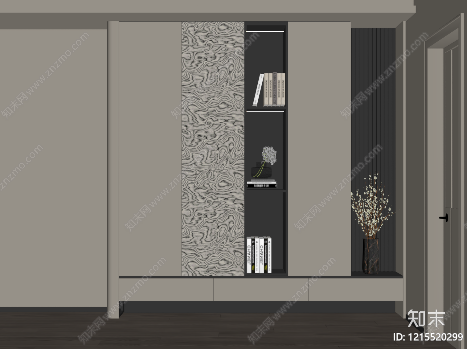 现代简约玄关柜SU模型下载【ID:1215520299】