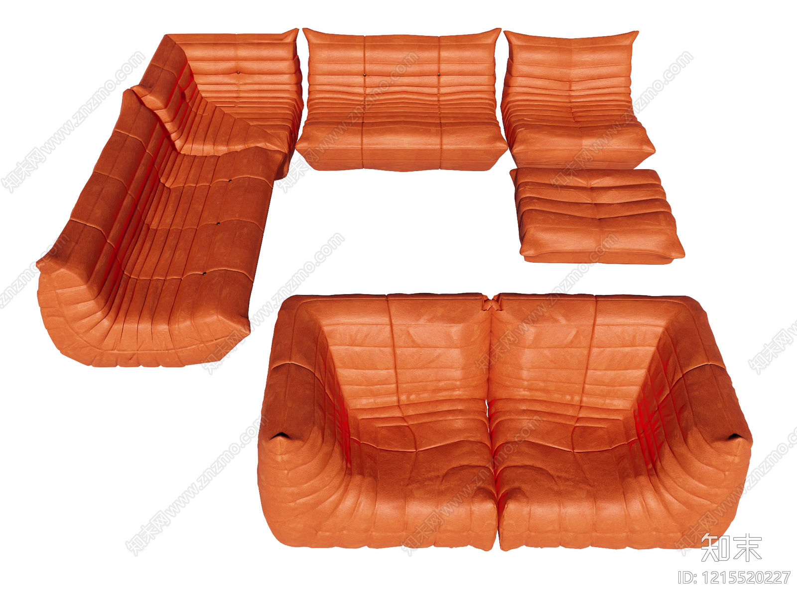 意式极简模块化沙发SU模型下载【ID:1215520227】