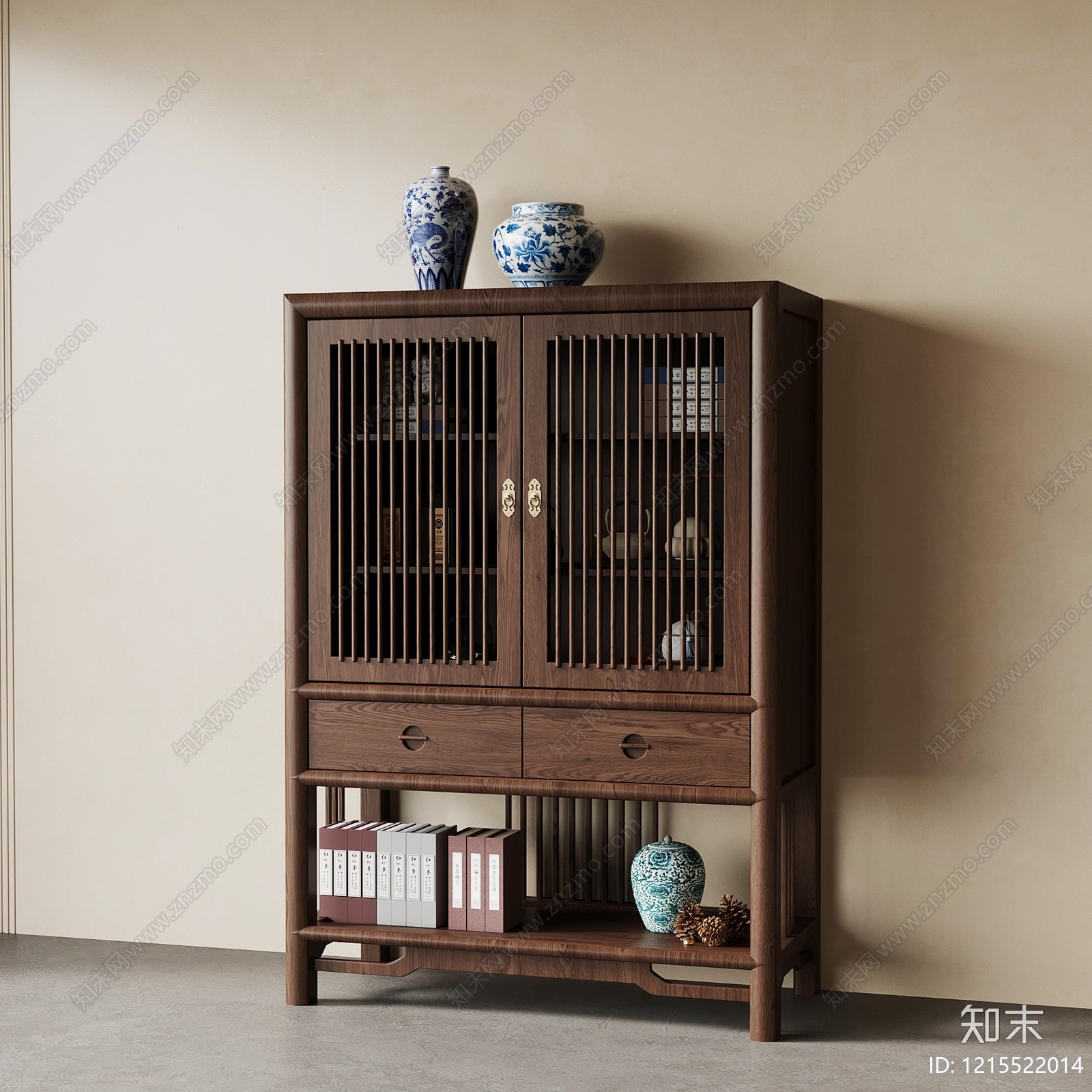 新中式博古架3D模型下载【ID:1215522014】