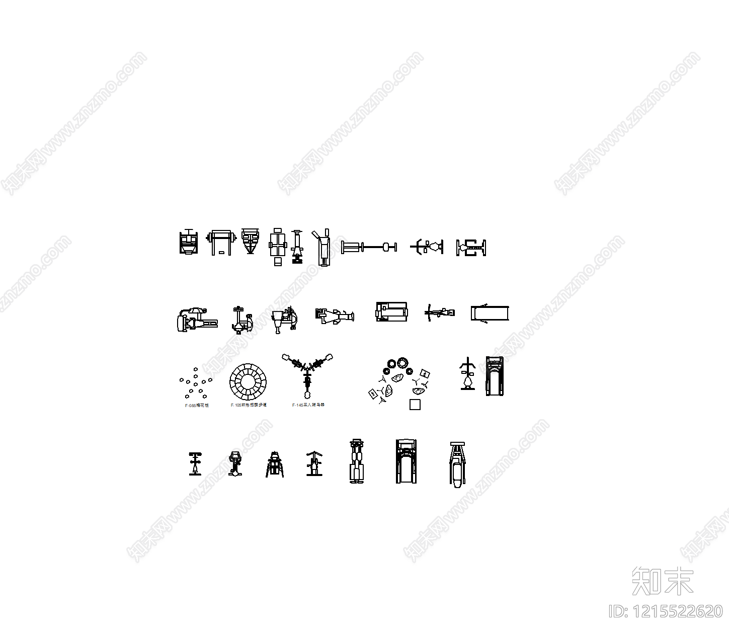 现代简约运动器材施工图下载【ID:1215522620】