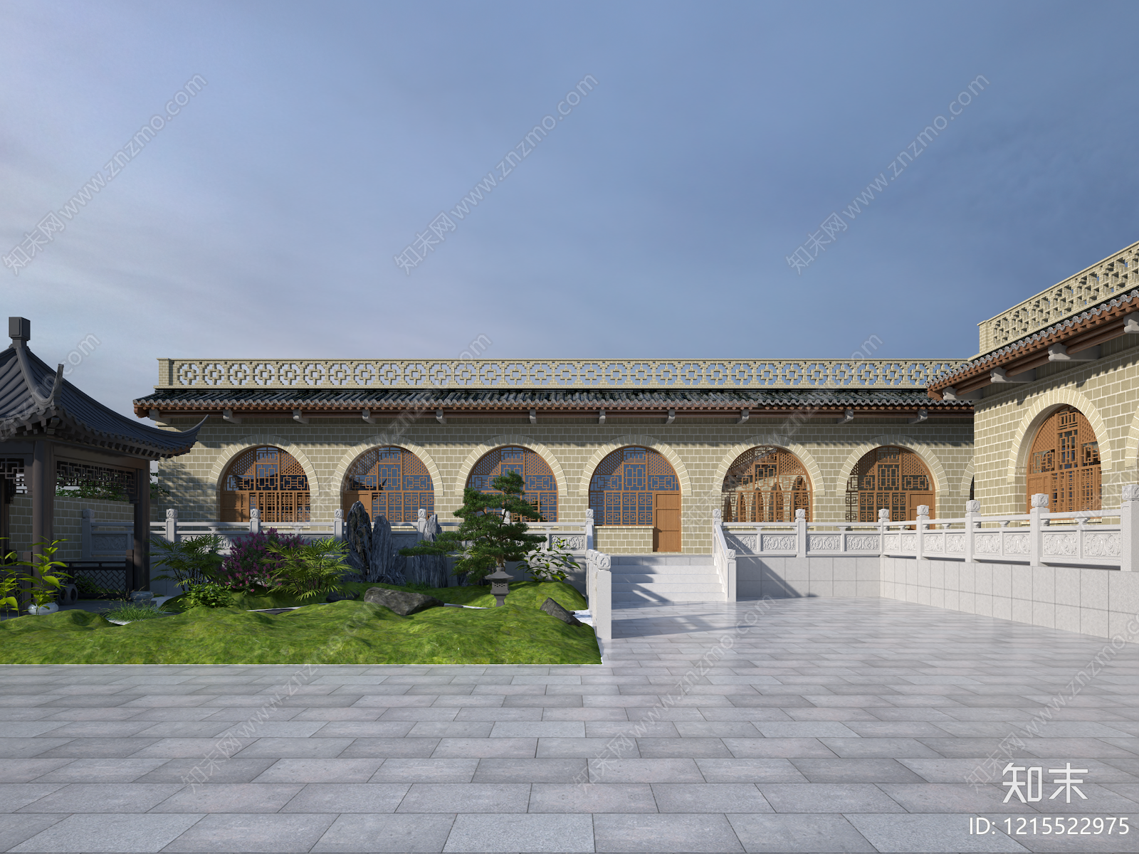 新中式古建3D模型下载【ID:1215522975】