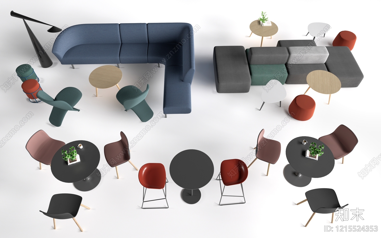 现代简约办公沙发SU模型下载【ID:1215524353】