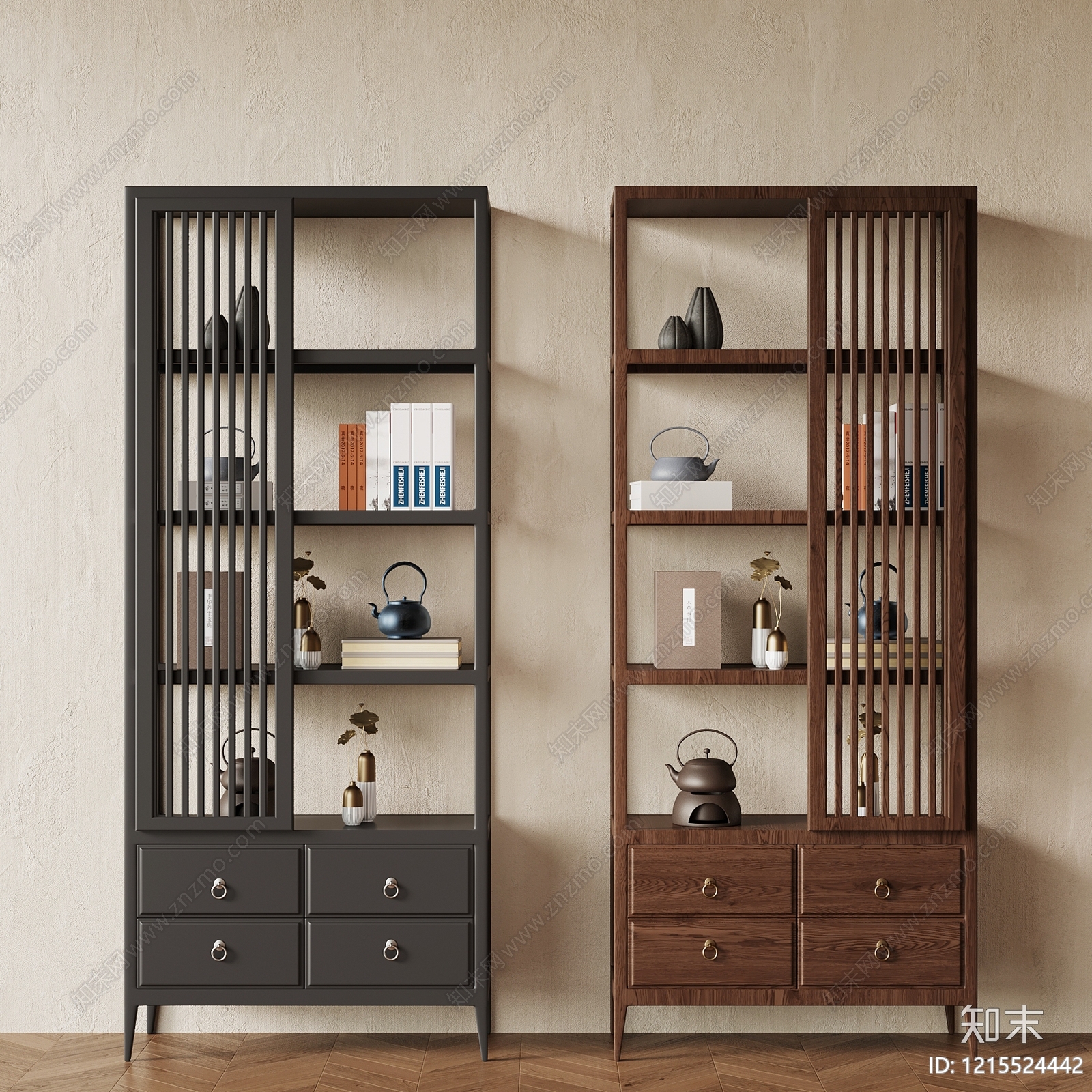 新中式博古架SU模型下载【ID:1215524442】