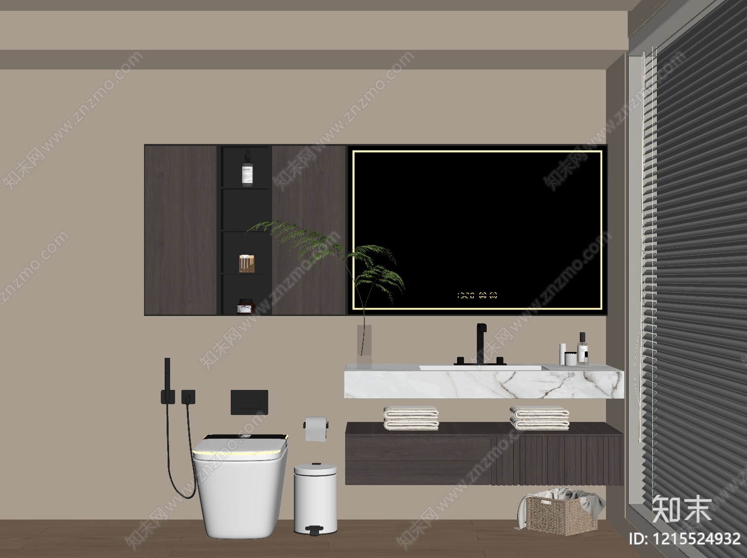 现代浴室柜SU模型下载【ID:1215524932】