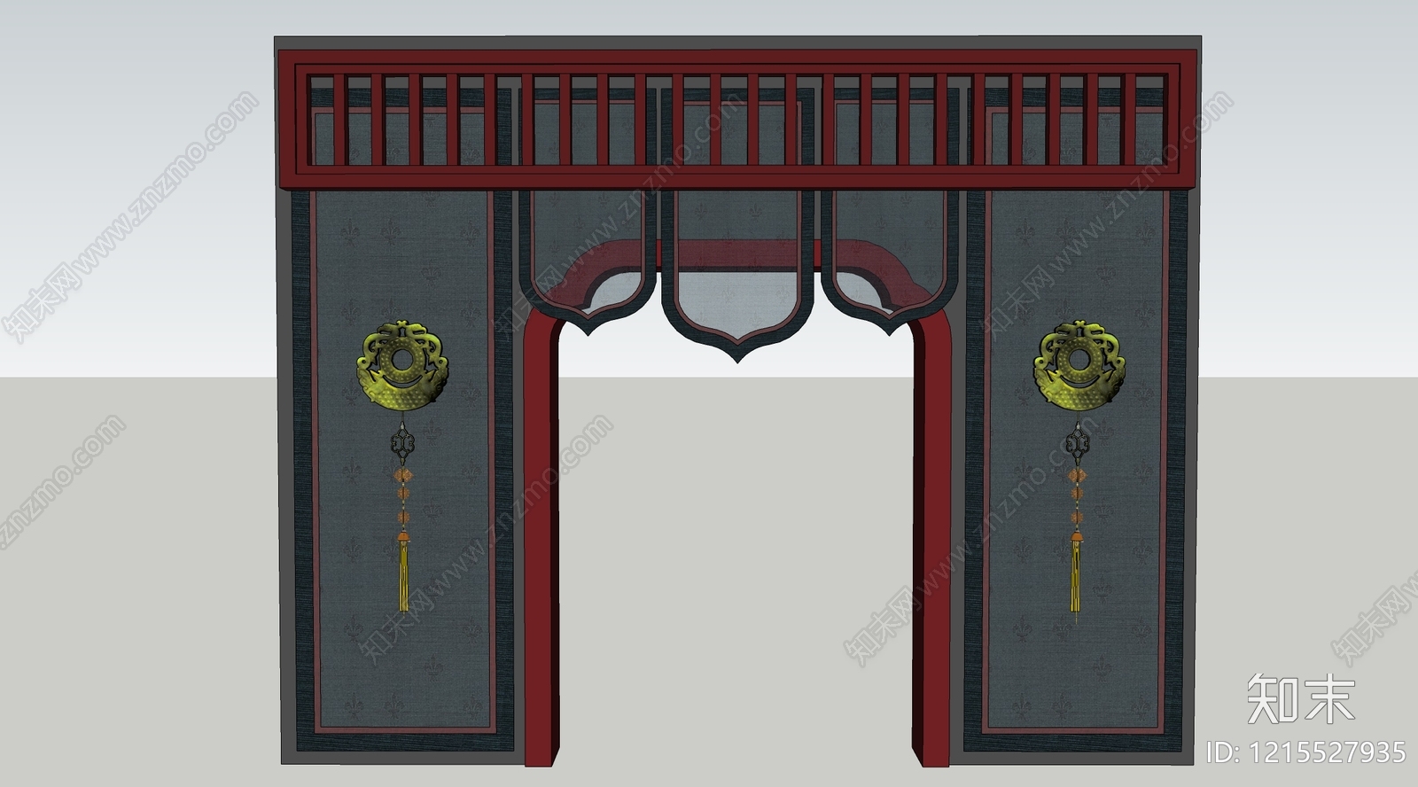新中式文化墙SU模型下载【ID:1215527935】