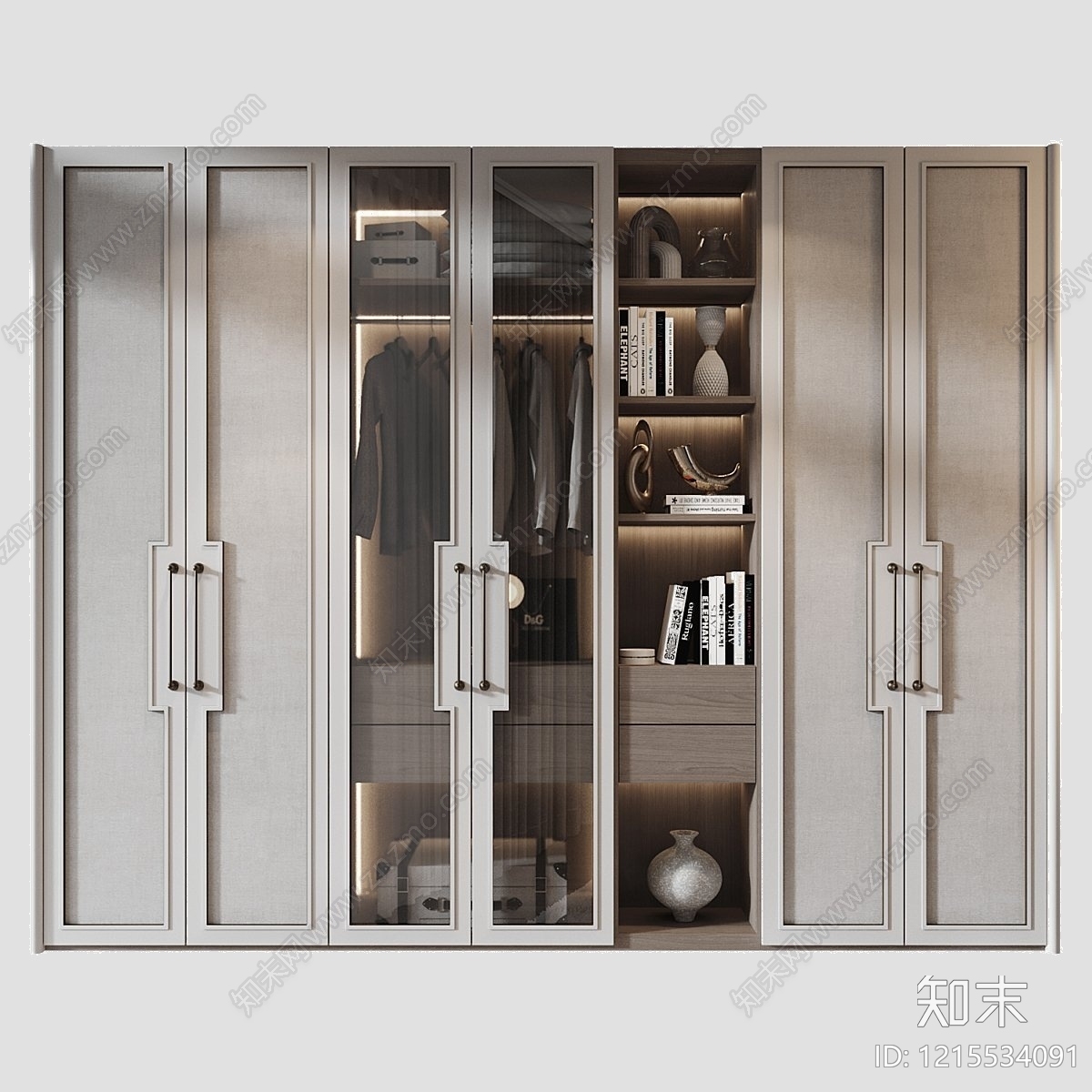 现代简约储物柜3D模型下载【ID:1215534091】