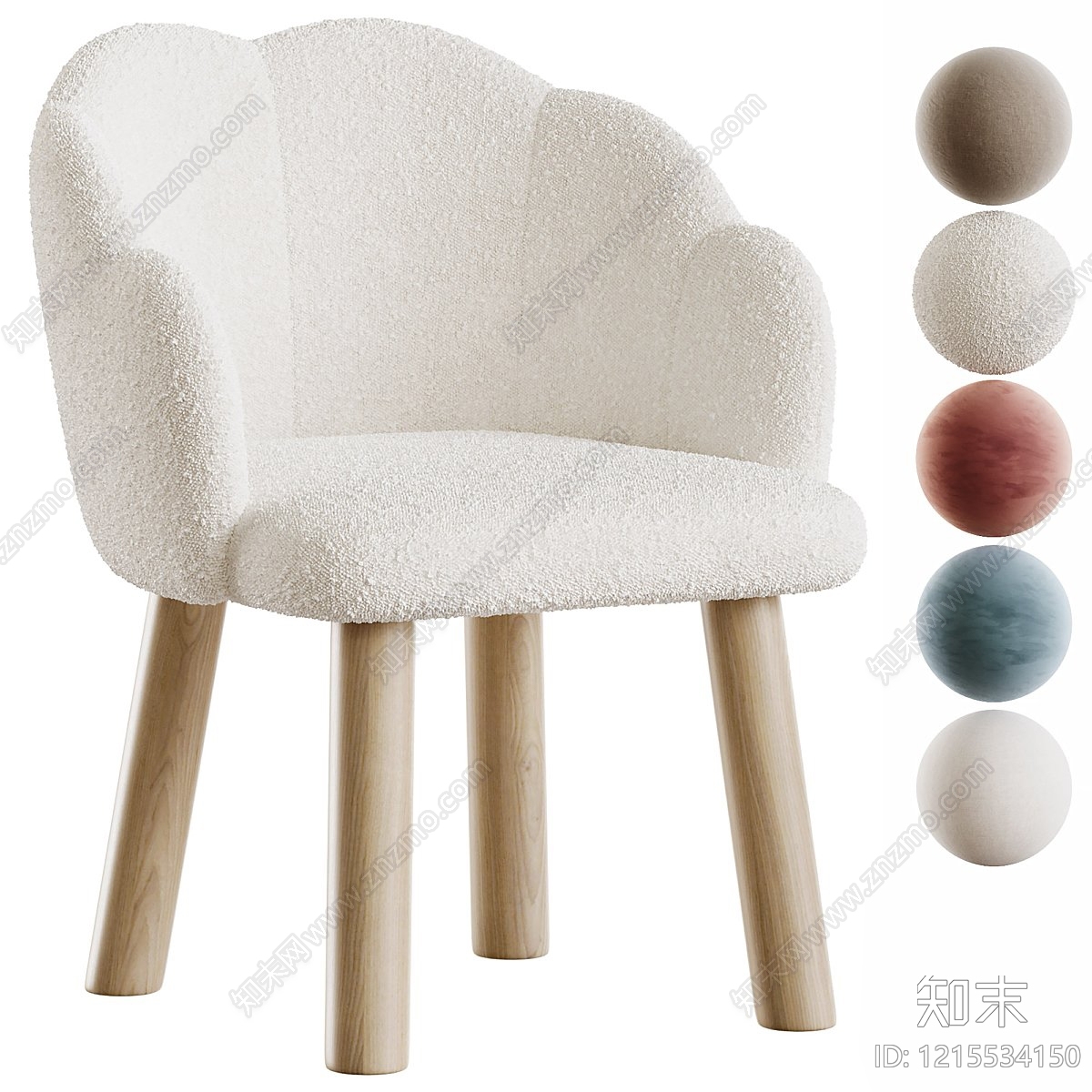 奶油风儿童椅3D模型下载【ID:1215534150】
