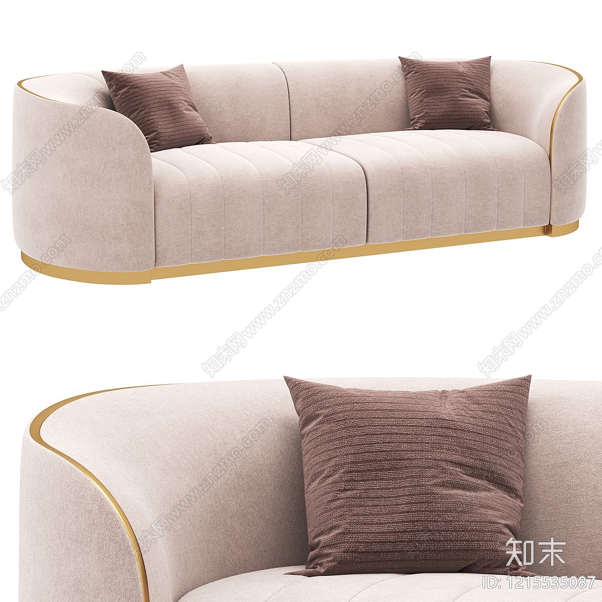 现代轻奢双人沙发3D模型下载【ID:1215535087】