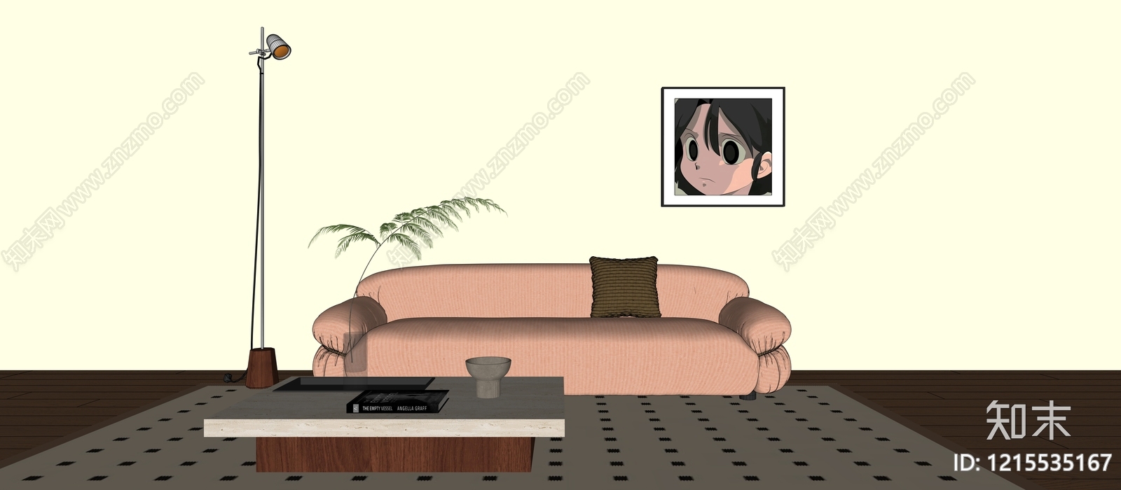 奶油风多人沙发3D模型下载【ID:1215535167】