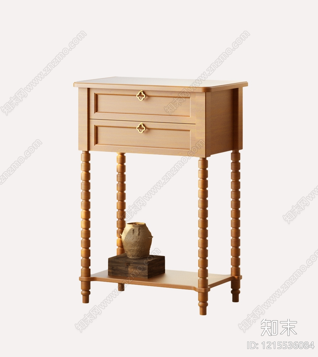 中古风床头柜3D模型下载【ID:1215536084】