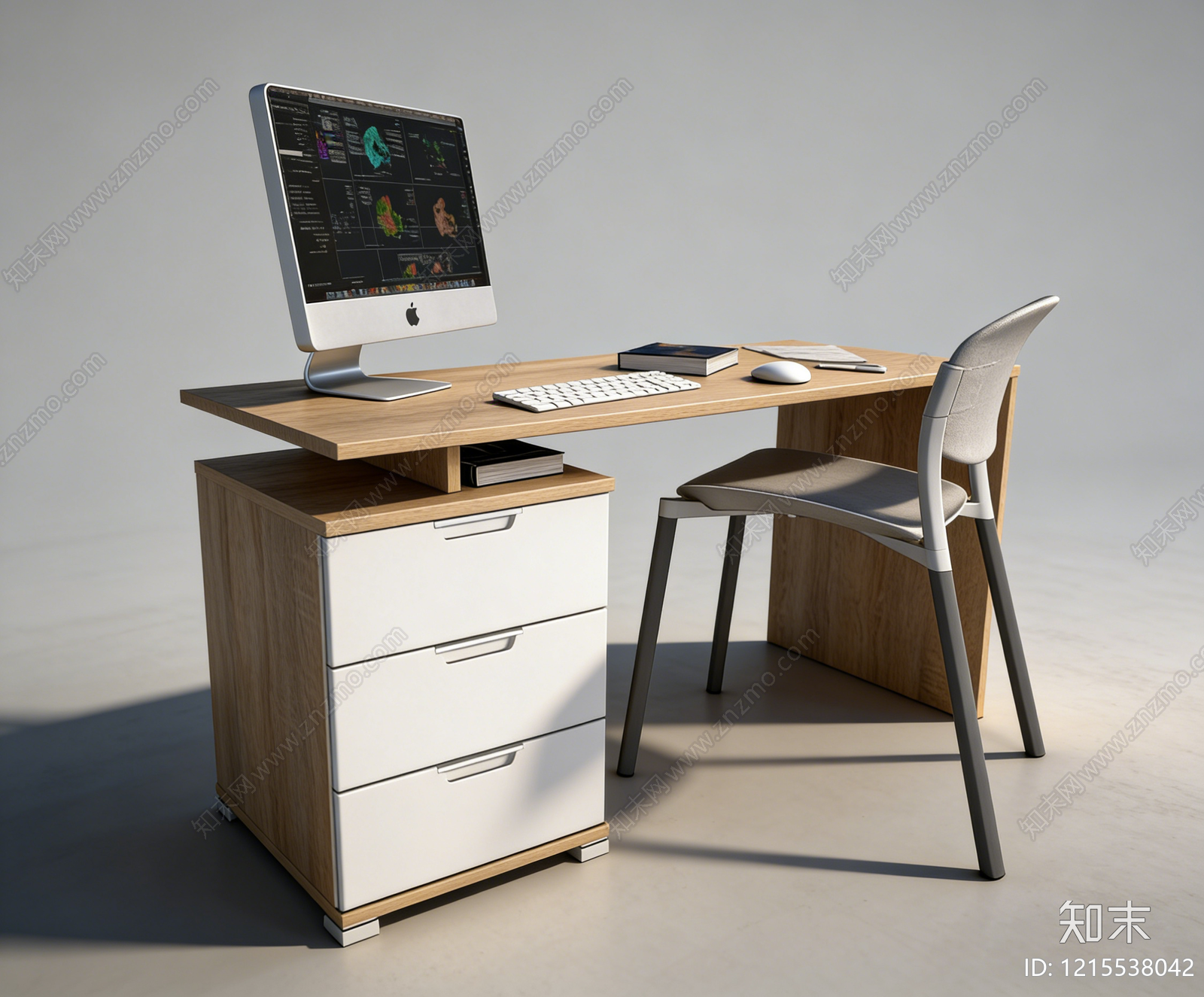 现代简约办公桌SU模型下载【ID:1215538042】