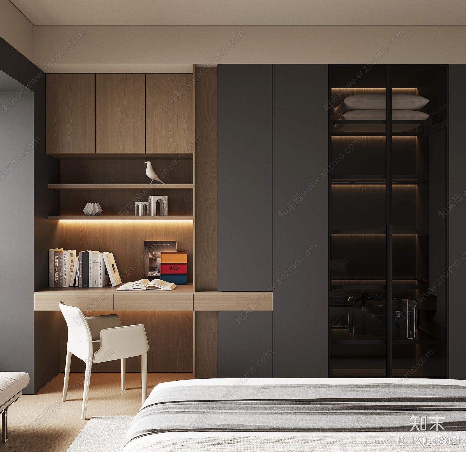 现代简约衣柜SU模型下载【ID:1215538151】