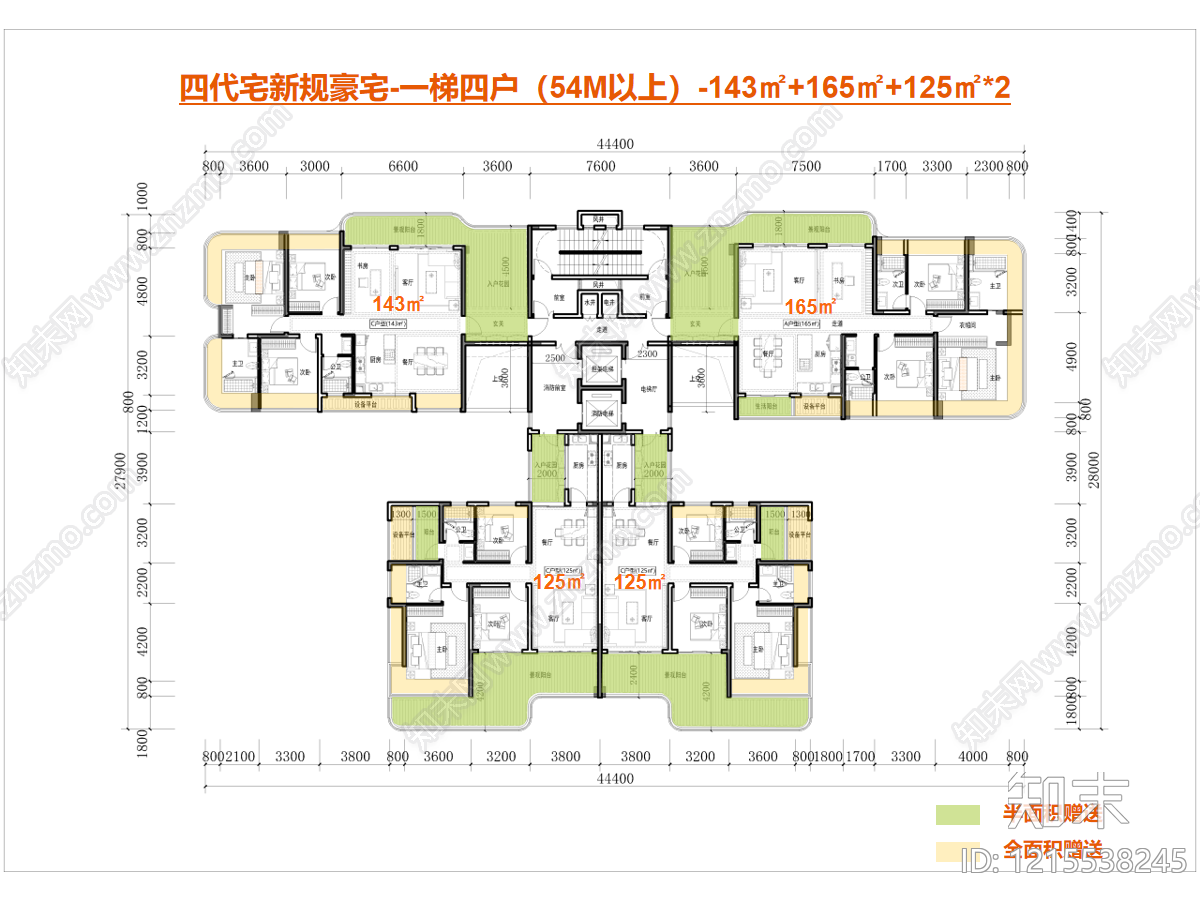 现代住宅楼建筑cad施工图下载【ID:1215538245】