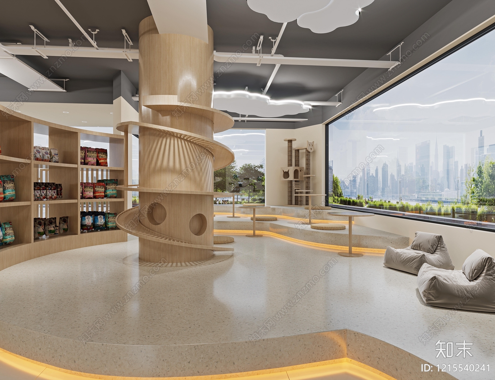 现代宠物店cad施工图下载【ID:1215540241】