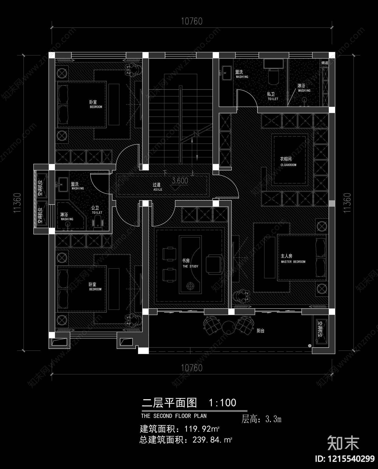 别墅cad施工图下载【ID:1215540299】