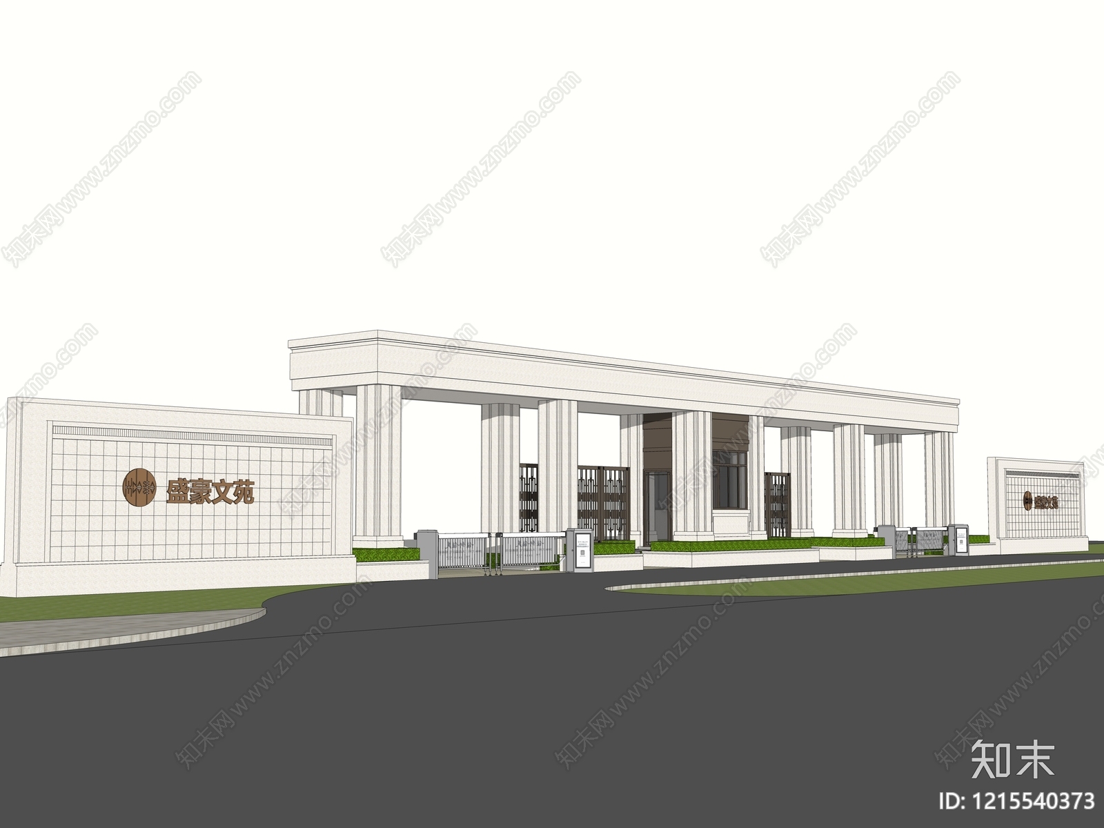 现代入口大门SU模型下载【ID:1215540373】