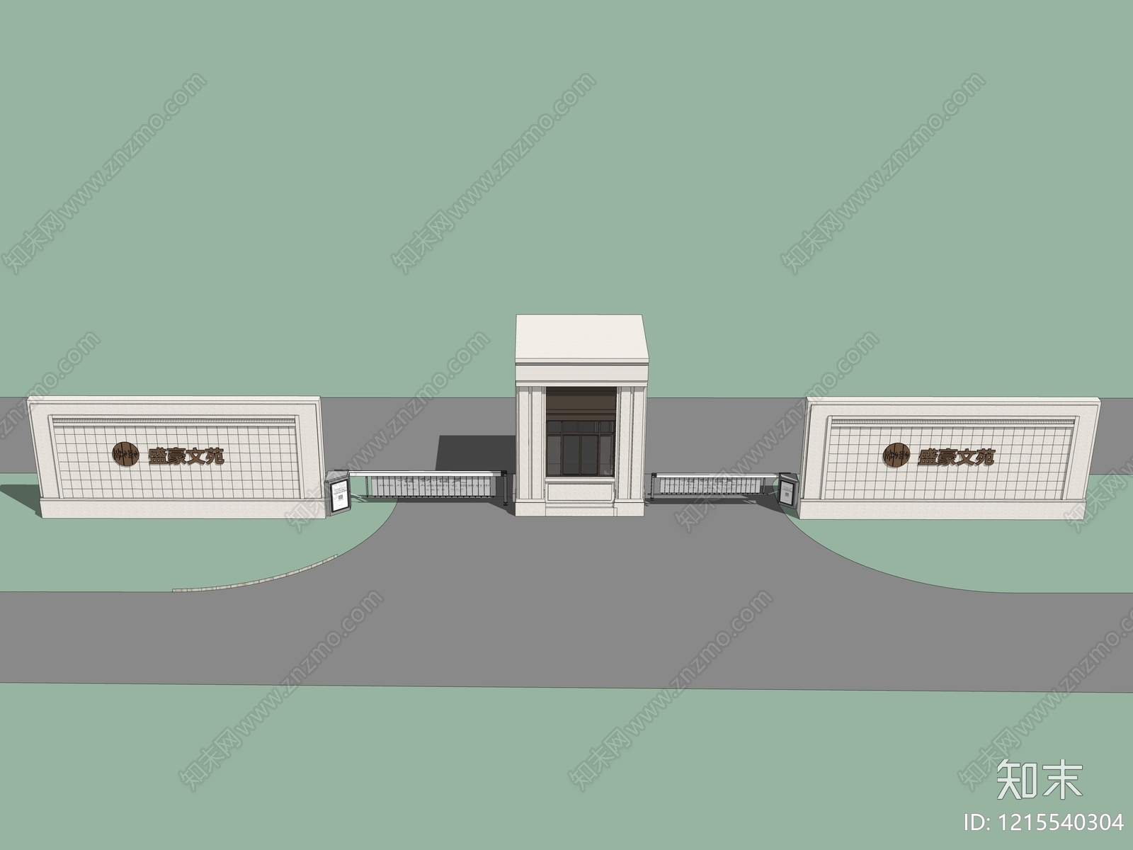 现代入口大门SU模型下载【ID:1215540304】