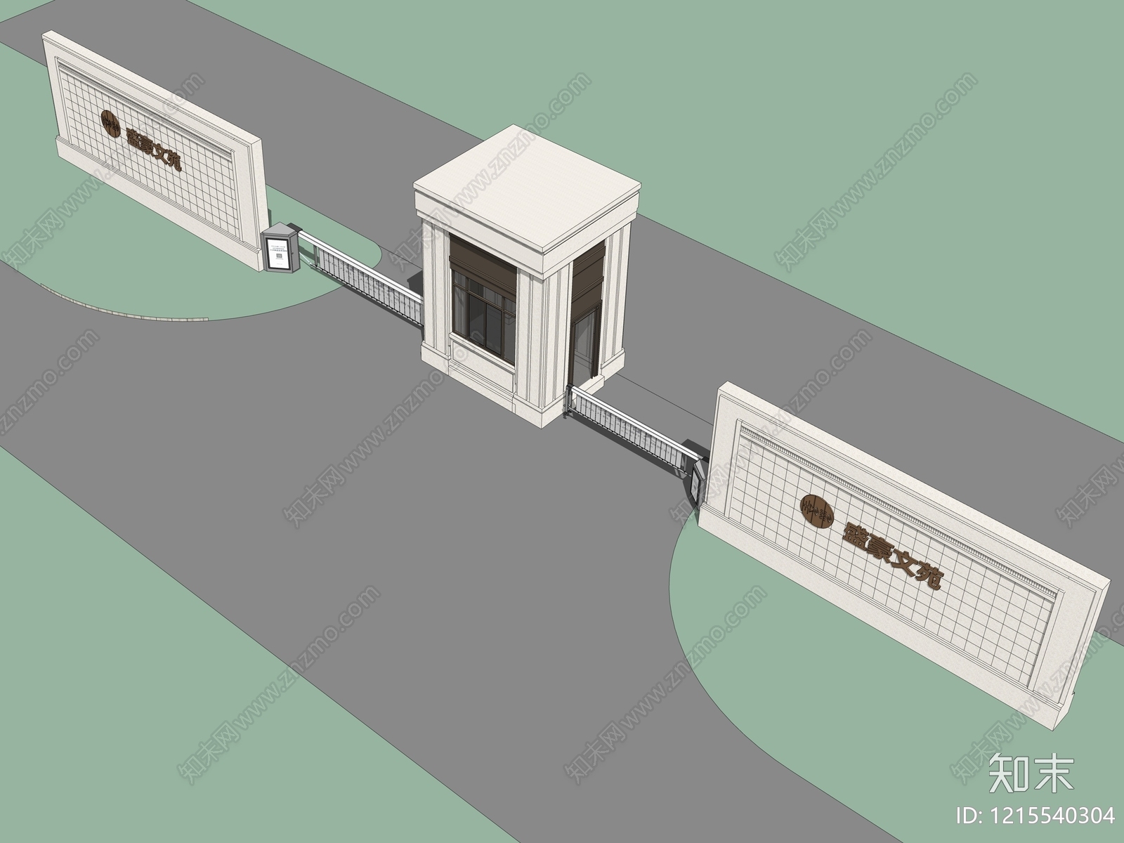 现代入口大门SU模型下载【ID:1215540304】