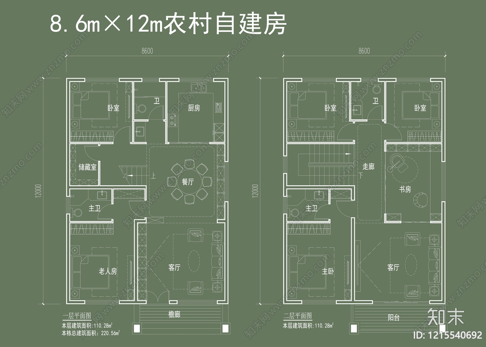 别墅cad施工图下载【ID:1215540692】