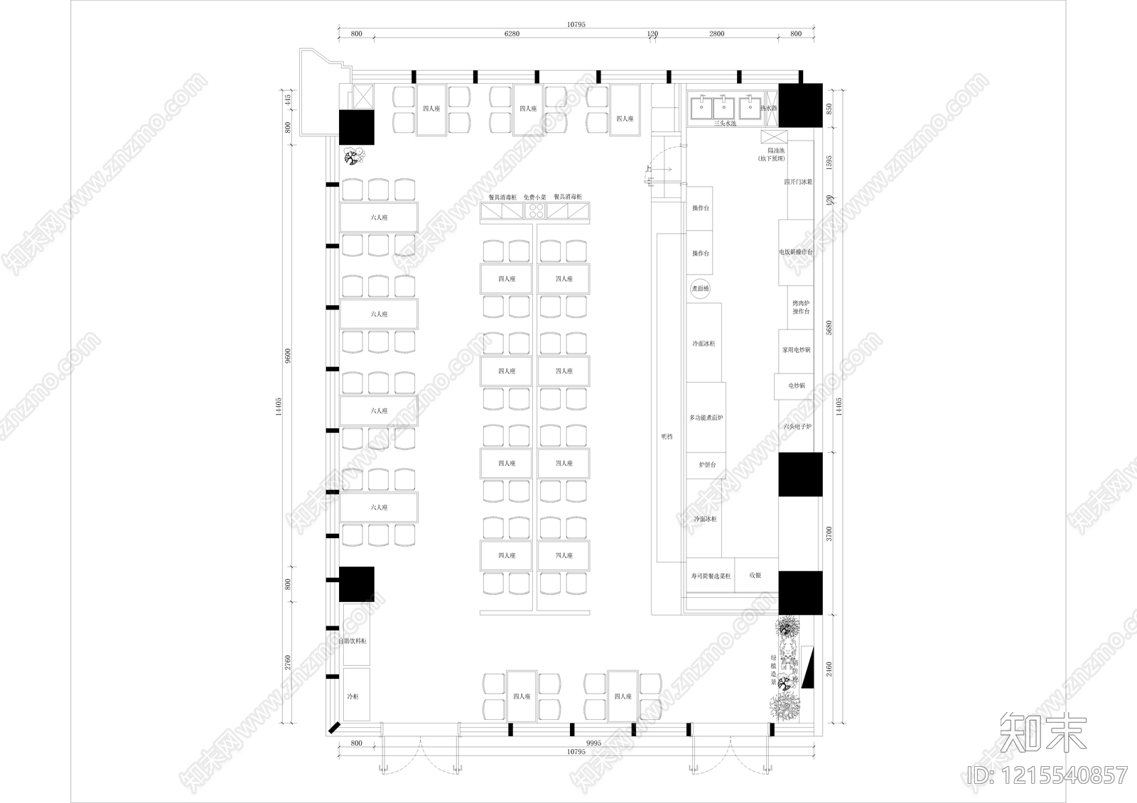现代其他餐饮空间施工图下载【ID:1215540857】
