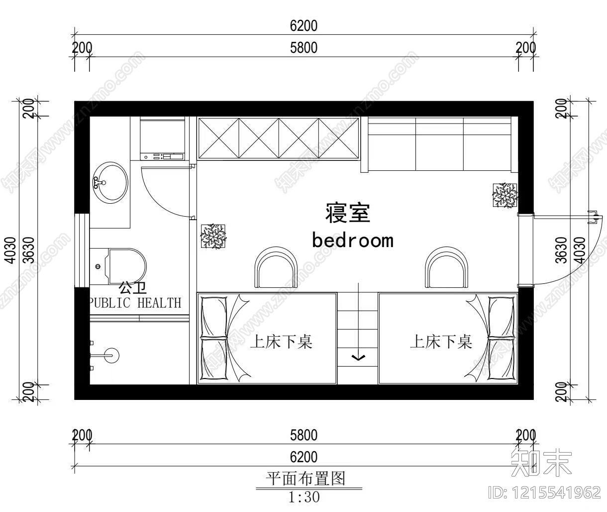 现代宿舍施工图下载【ID:1215541962】