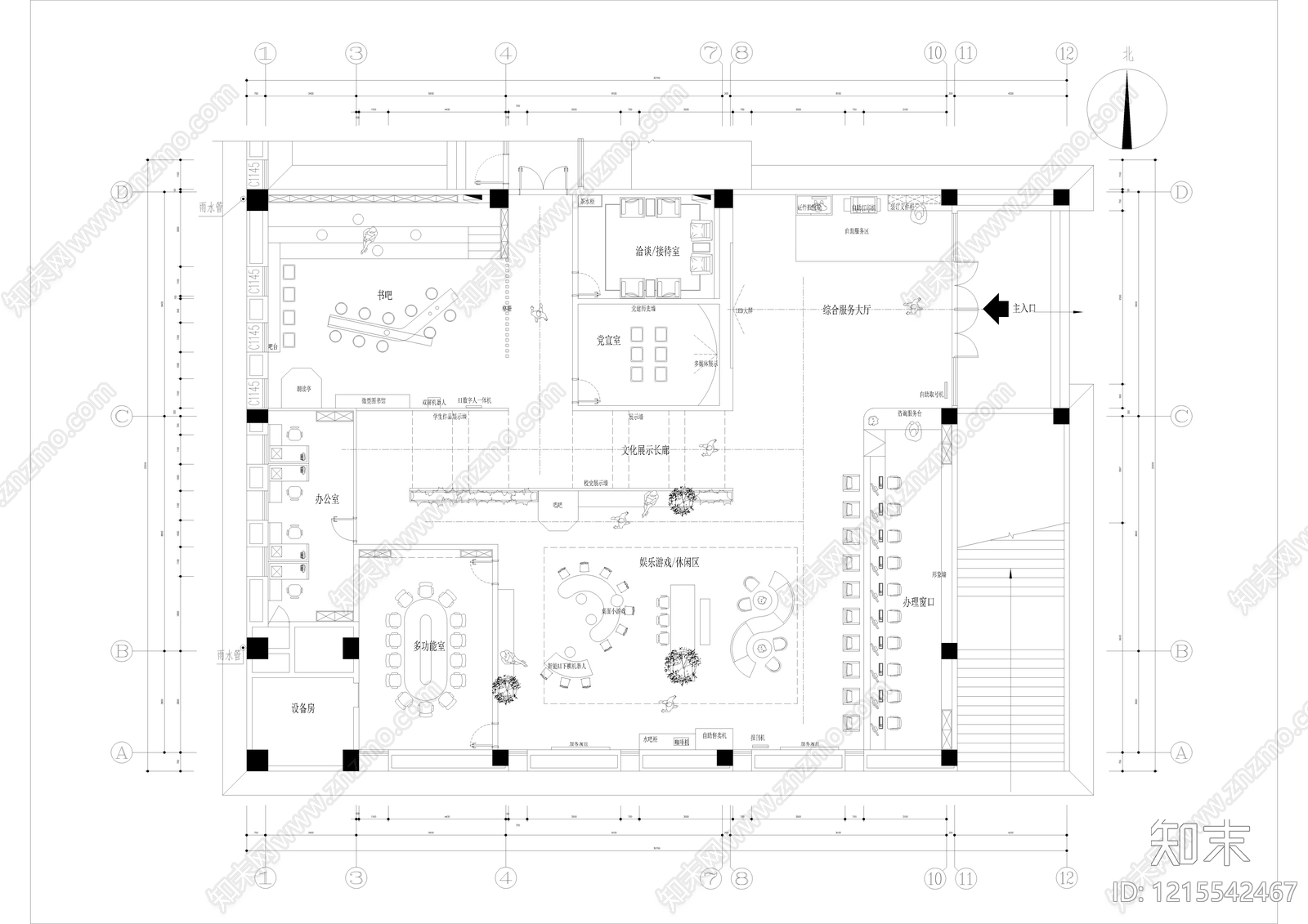 现代服务中心施工图下载【ID:1215542467】