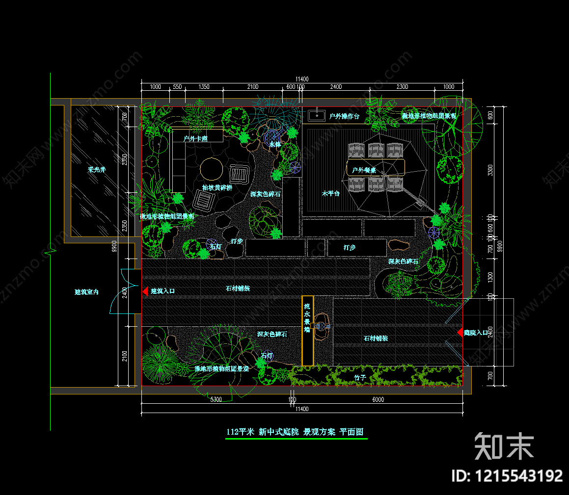 景观平面图cad施工图下载【ID:1215543192】