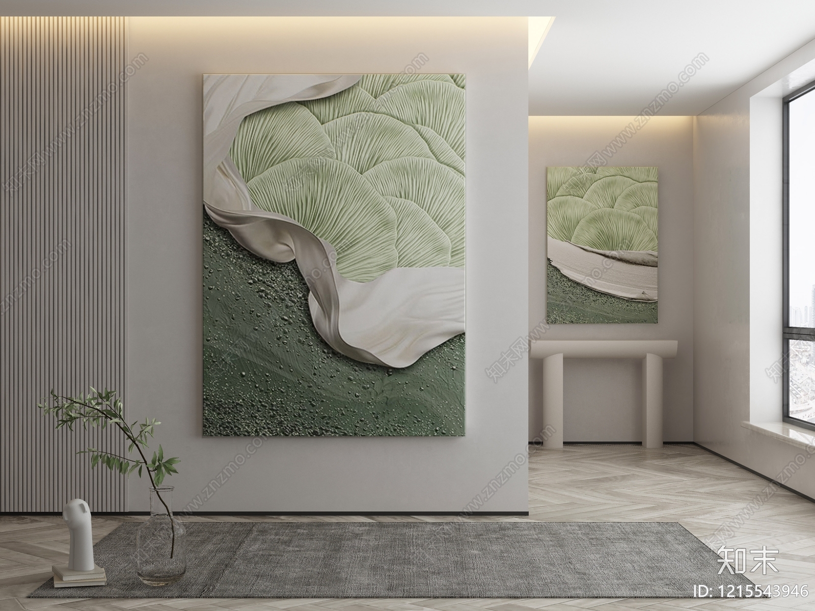 奶油风玄关3D模型下载【ID:1215543946】