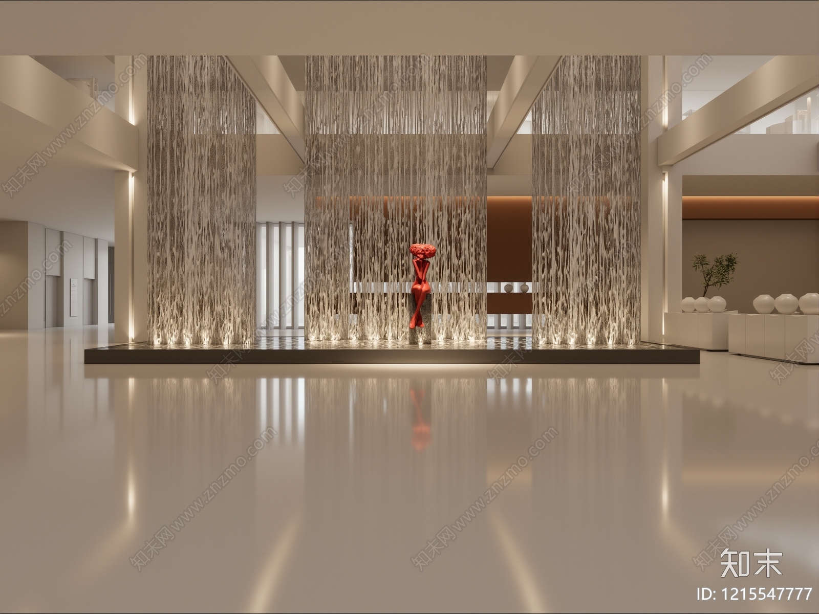 现代酒店大堂SU模型下载【ID:1215547777】