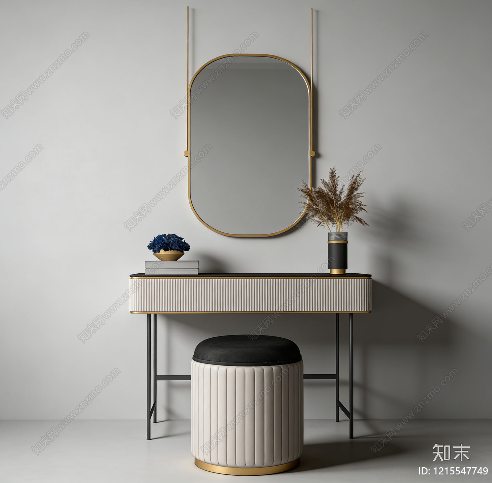 现代轻奢梳妆台SU模型下载【ID:1215547749】