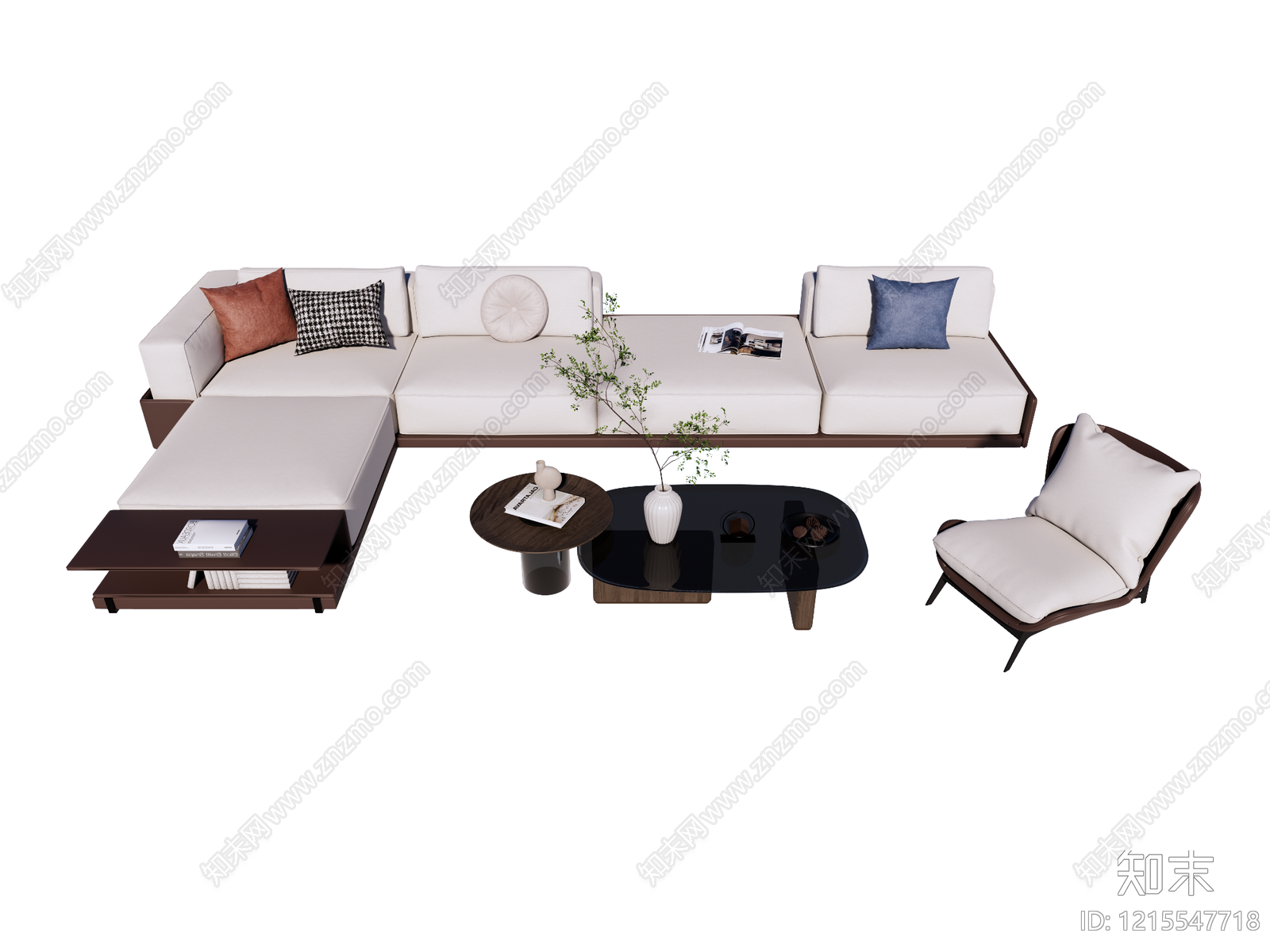 现代简约沙发组合SU模型下载【ID:1215547718】