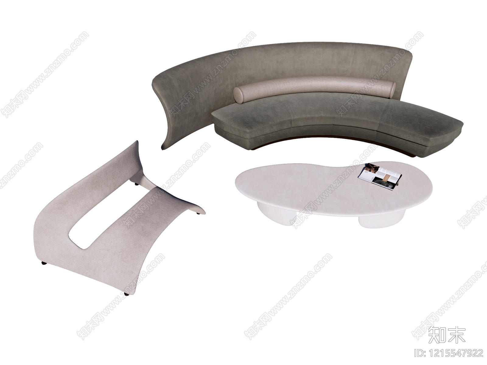 极简沙发组合SU模型下载【ID:1215547922】
