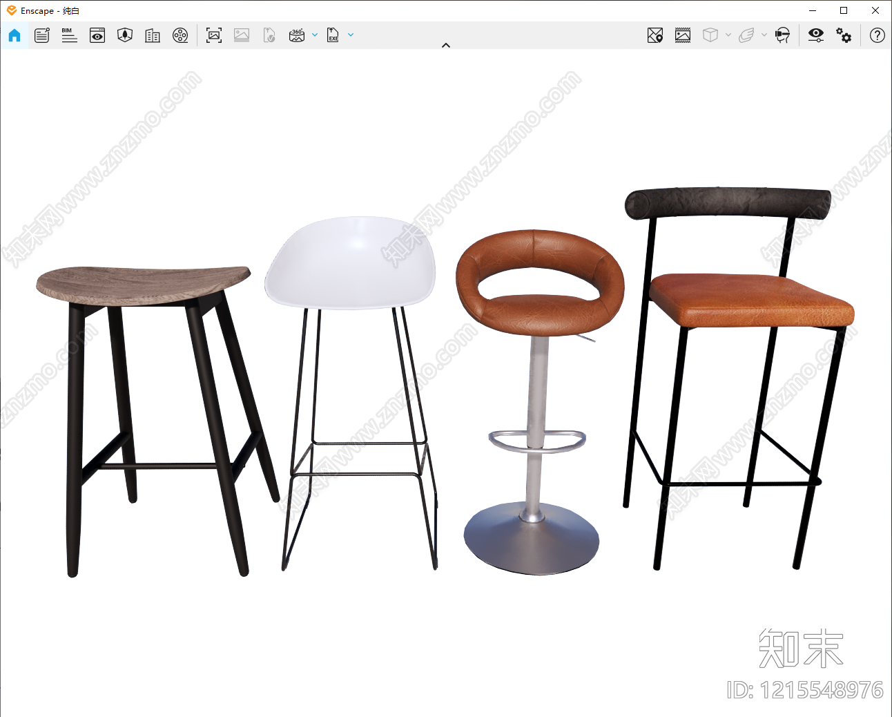 现代简约吧椅SU模型下载【ID:1215548976】