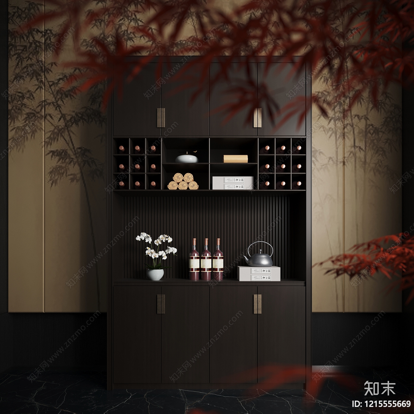 新中式酒柜3D模型下载【ID:1215555669】