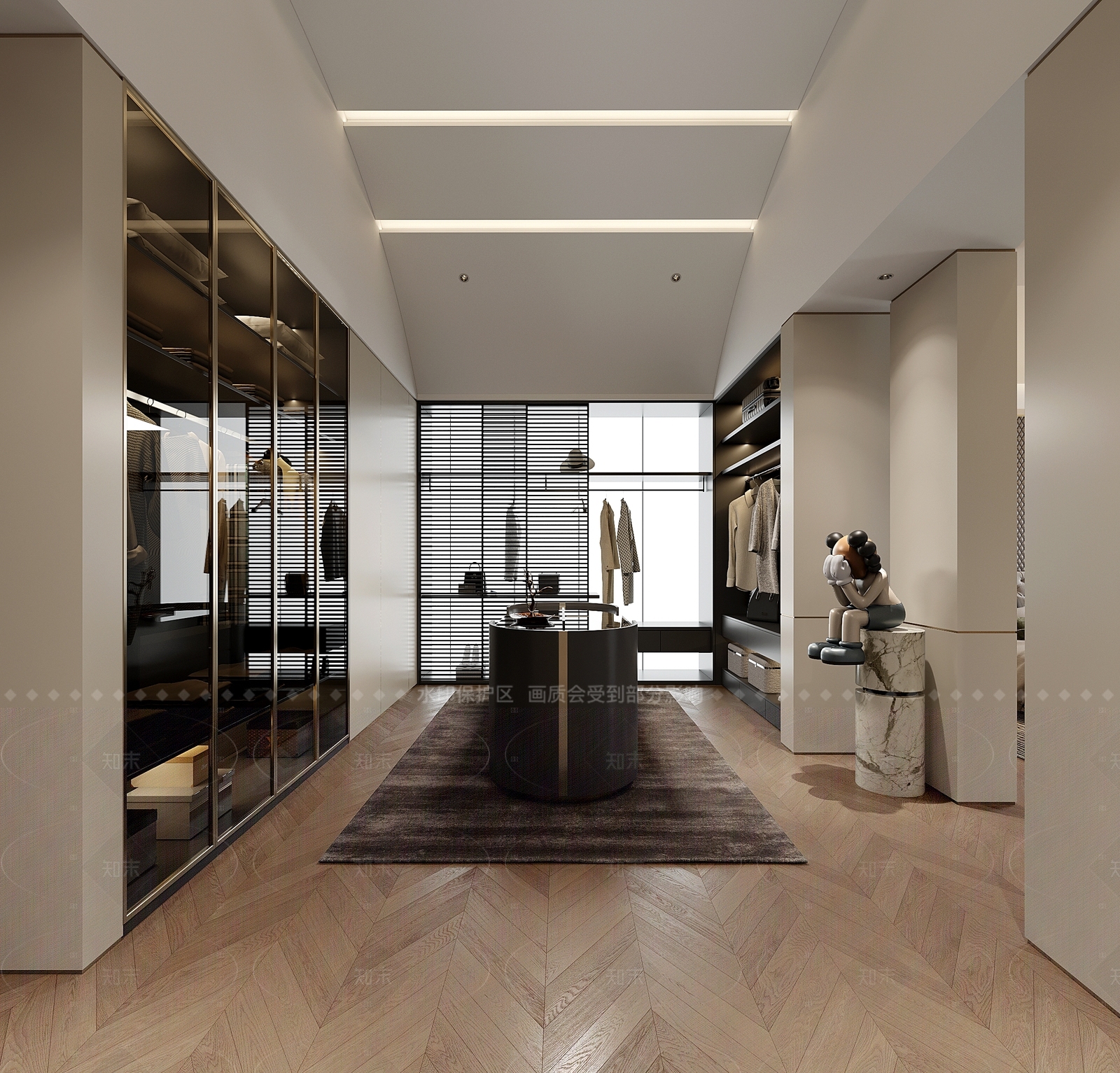 现代极简衣帽间3D模型下载【ID:1215557082】