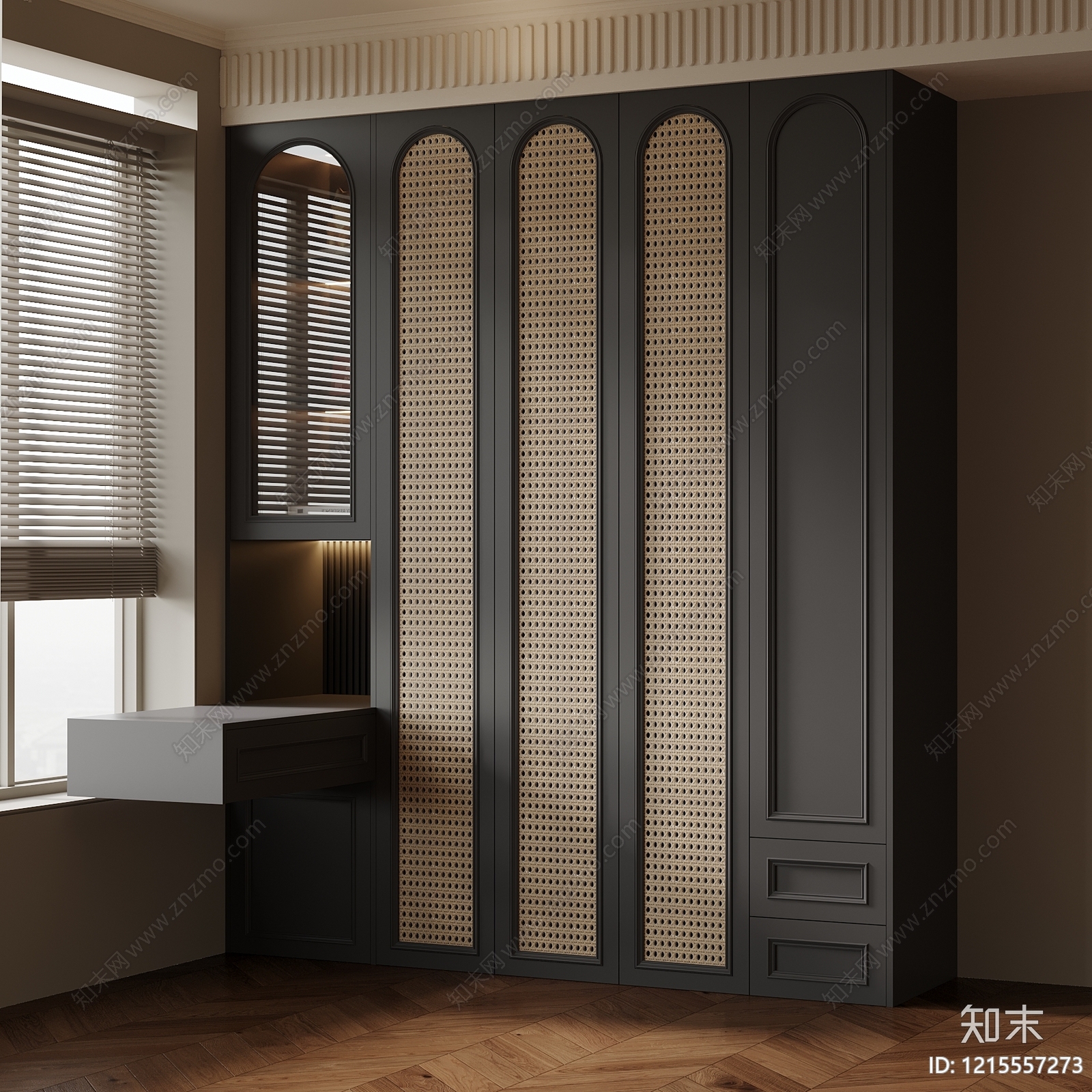 中古风书柜3D模型下载【ID:1215557273】