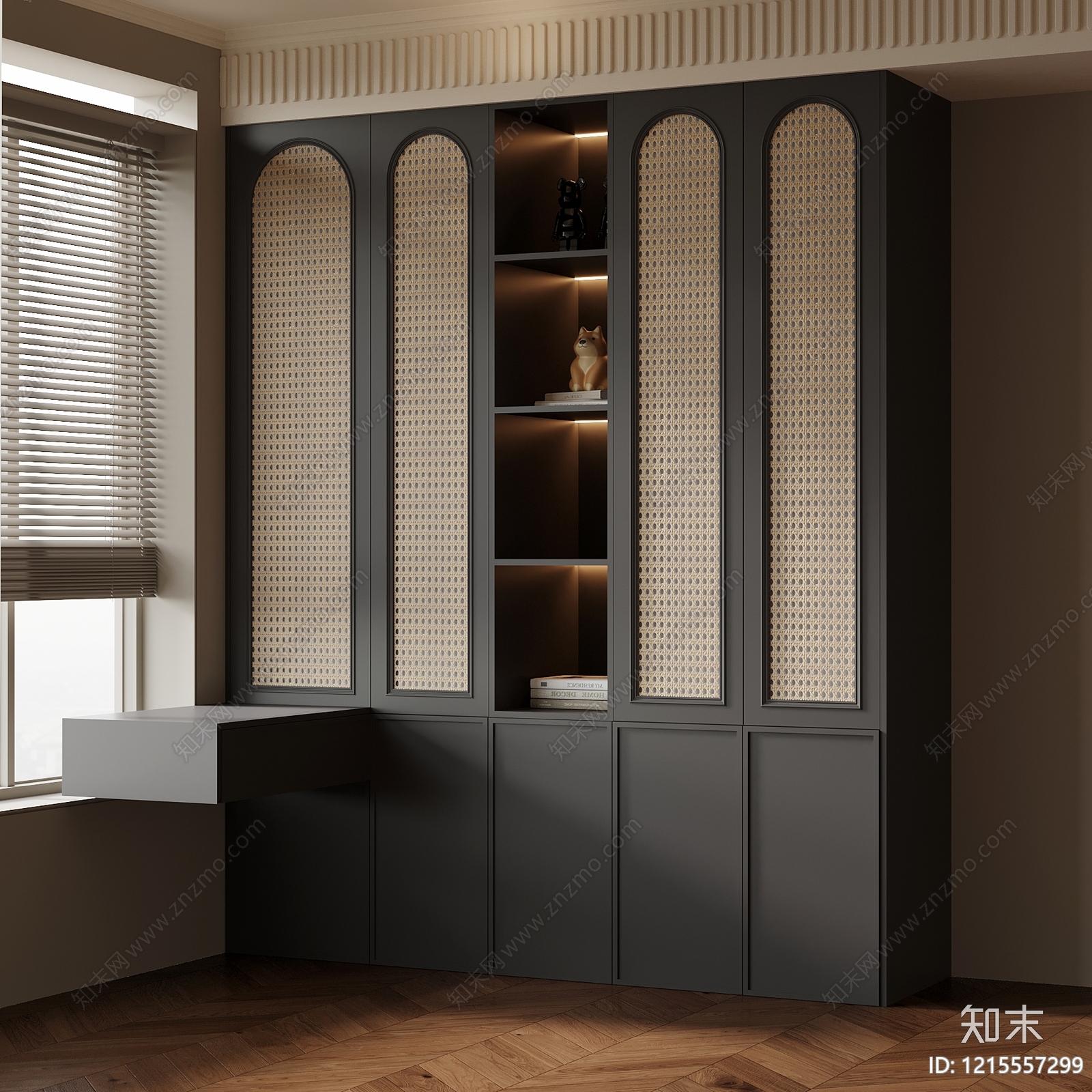 中古风书柜3D模型下载【ID:1215557299】