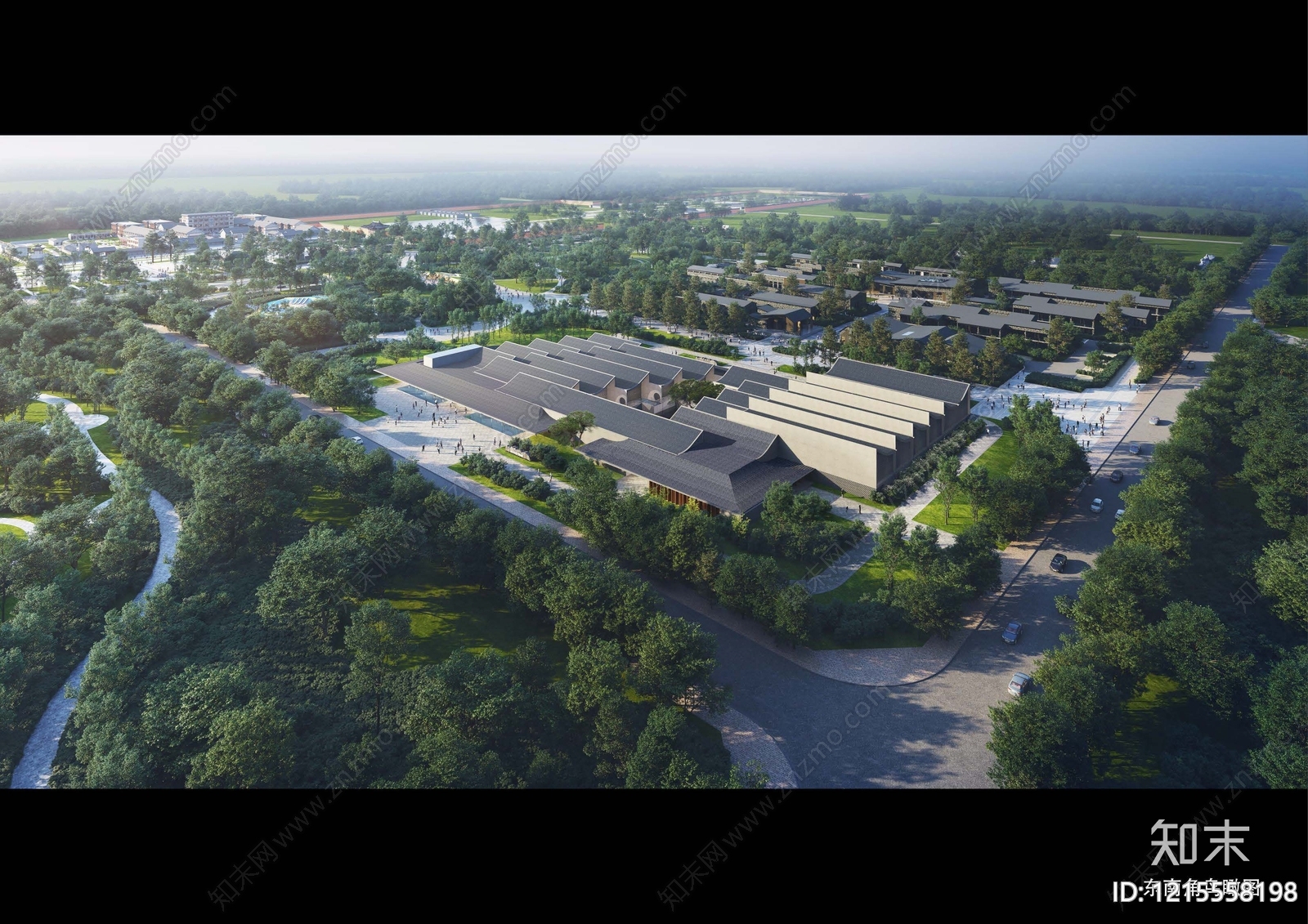 新中式博物馆建筑下载【ID:1215558198】