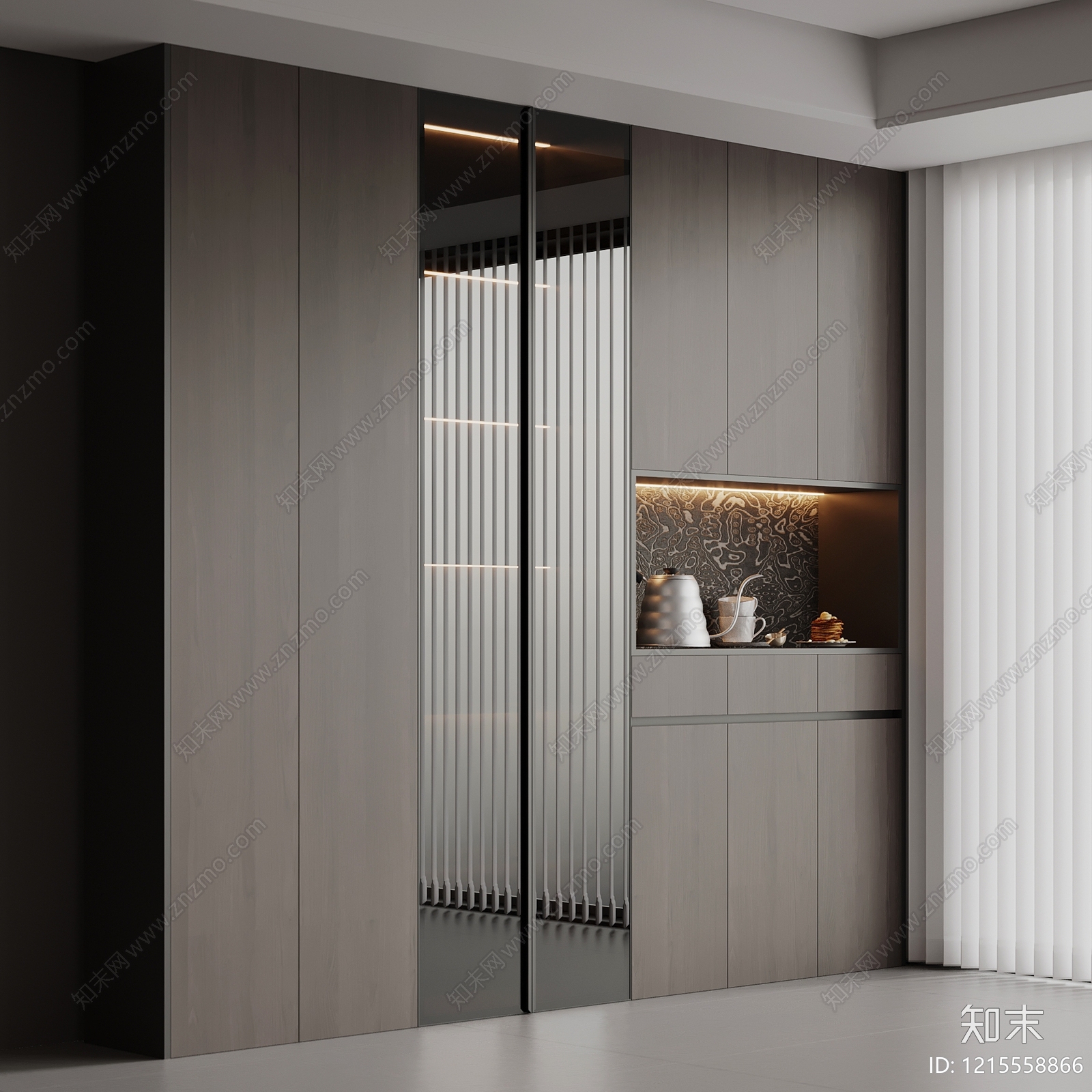 极简餐边柜3D模型下载【ID:1215558866】
