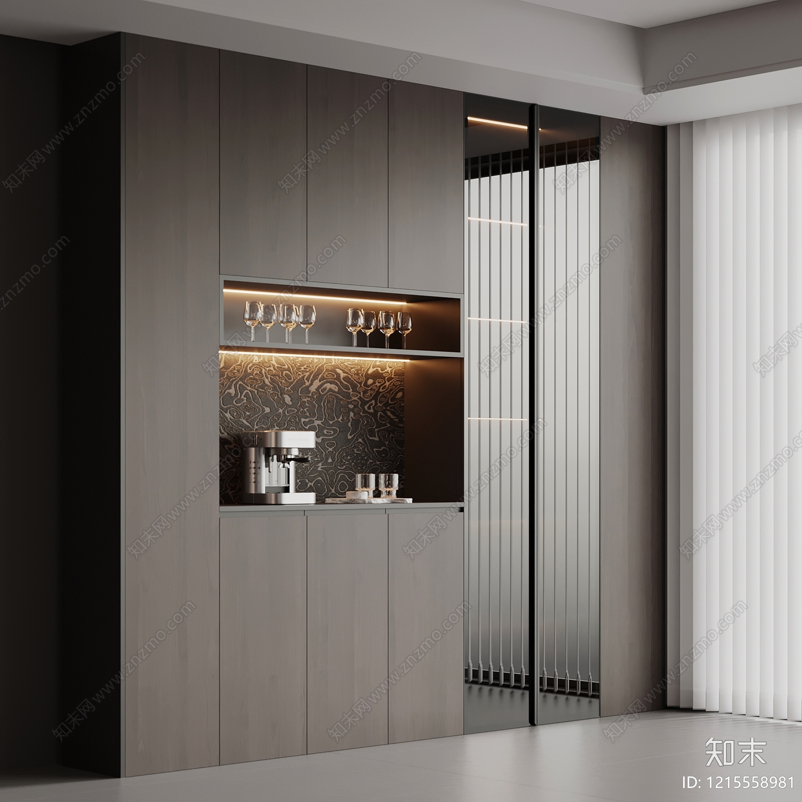 极简餐边柜3D模型下载【ID:1215558981】