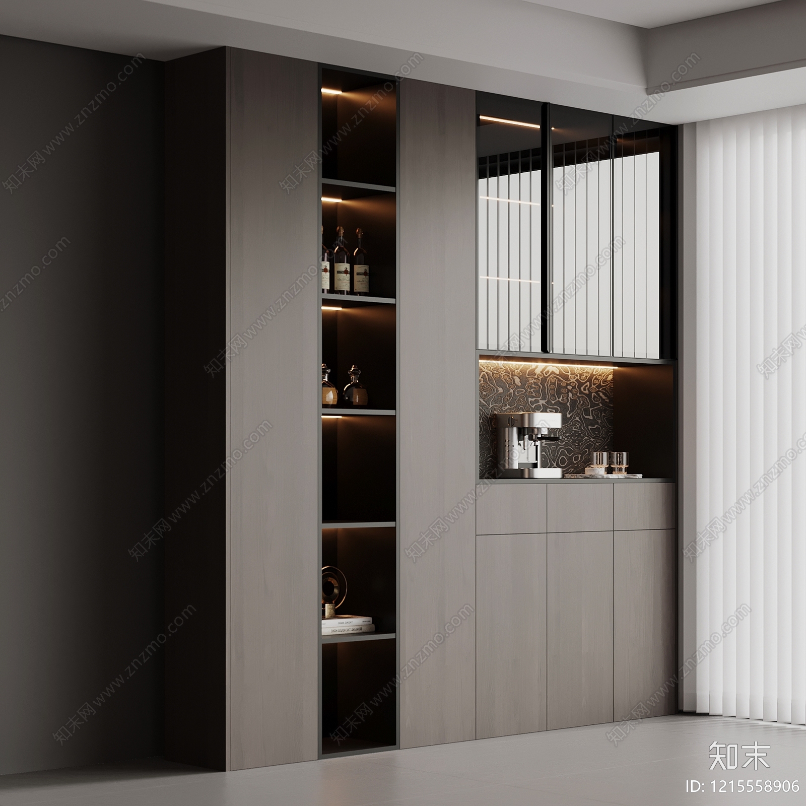 意式极简餐边柜3D模型下载【ID:1215558906】