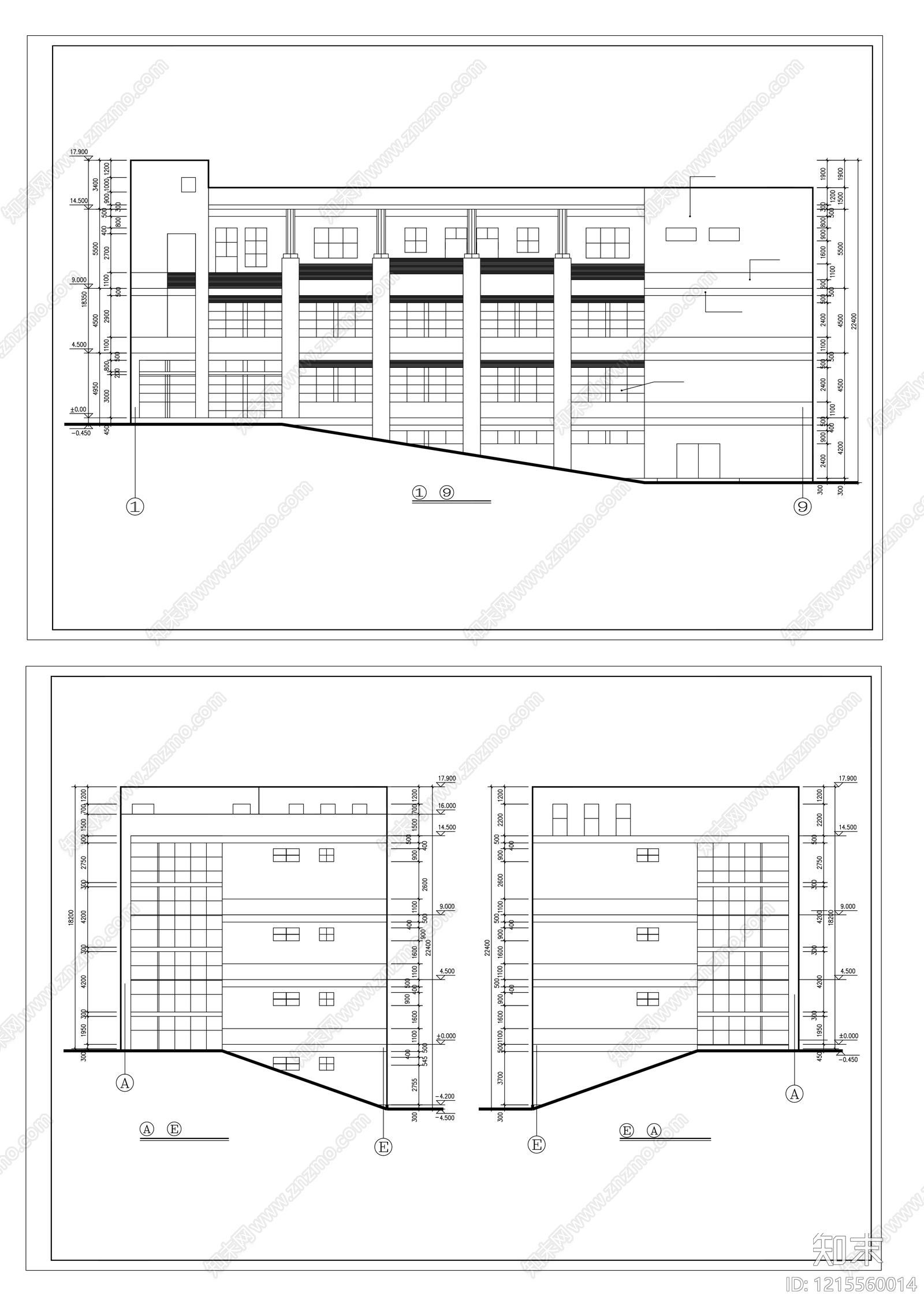 多层住宅cad施工图下载【ID:1215560014】