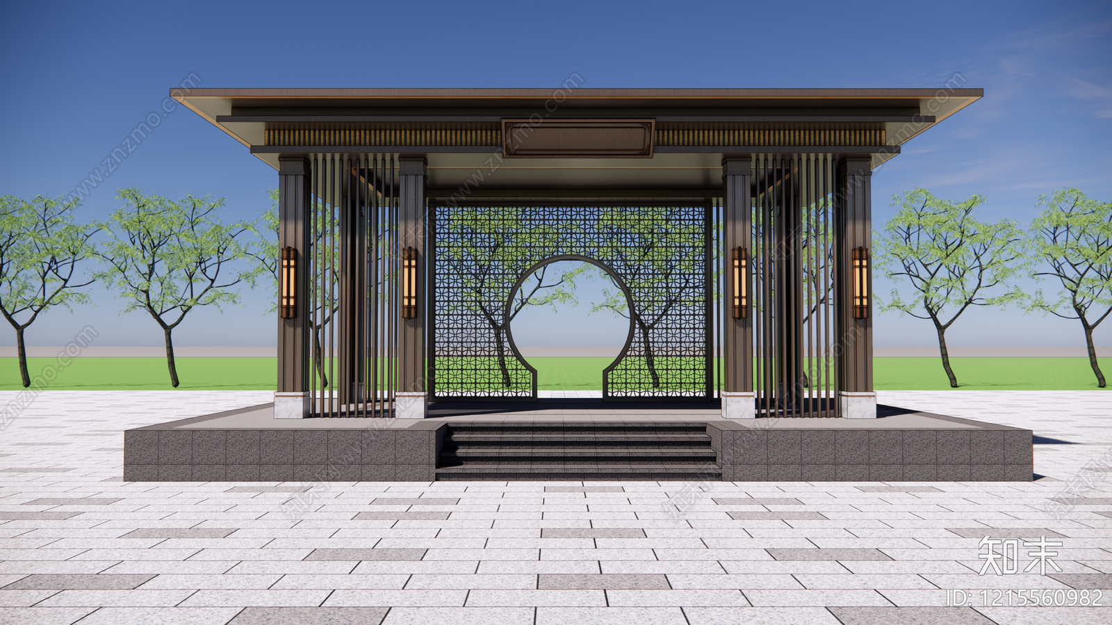 新中式小公建SU模型下载【ID:1215560982】